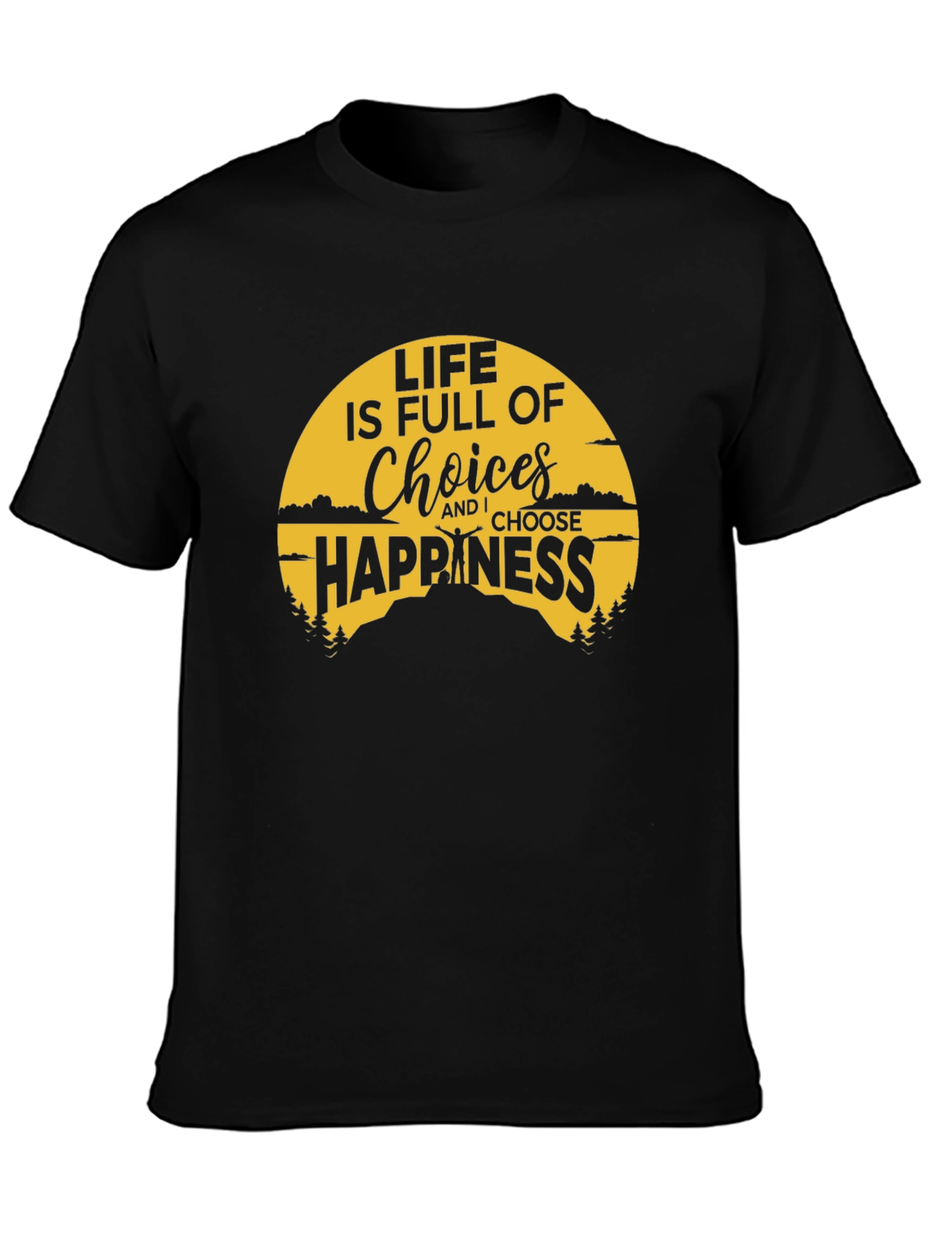 Life Choices Happiness Graphic Tee - Black