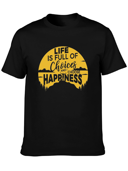 Life Choices Happiness Graphic Tee - Black