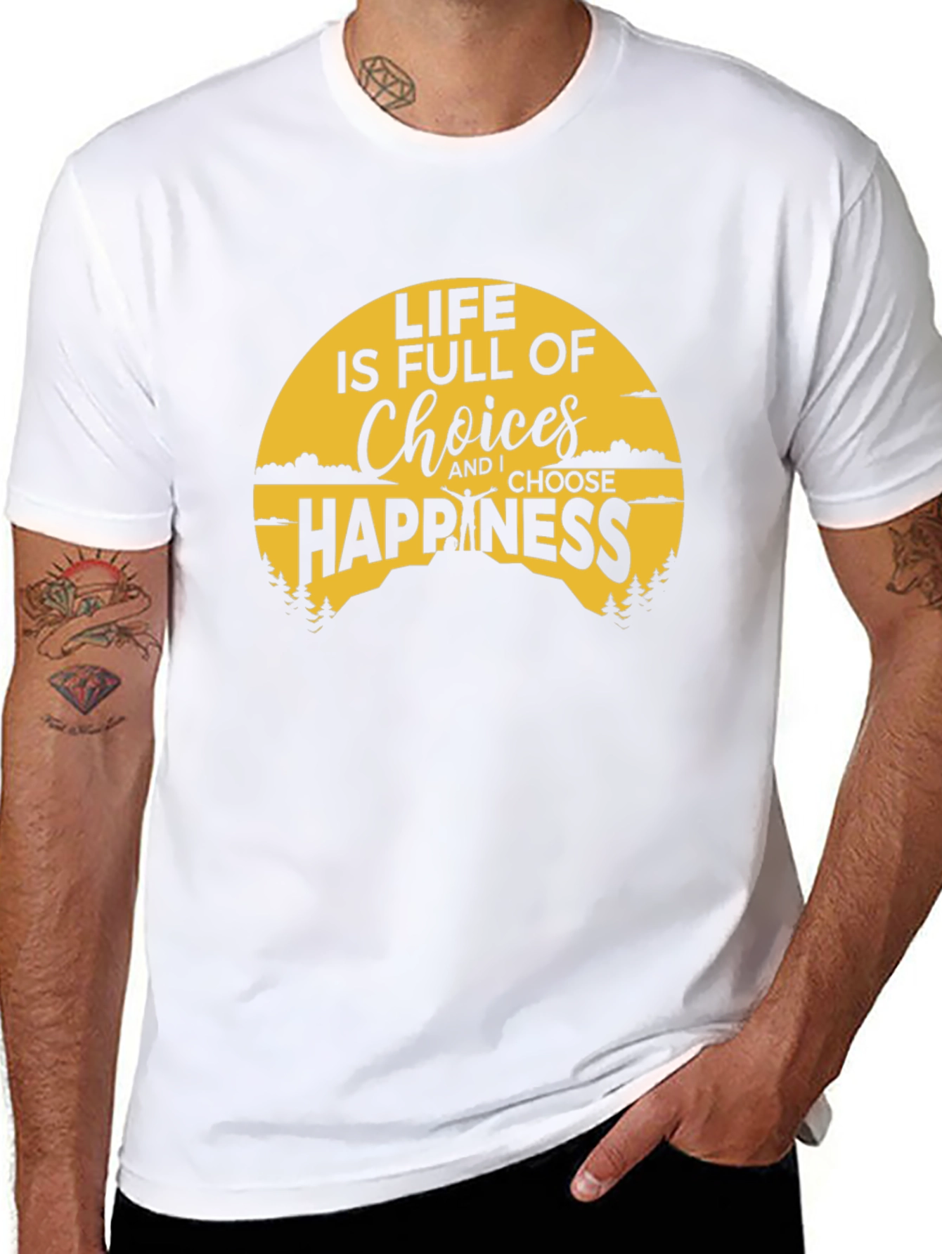Life Choices Happiness Graphic Tee - Black