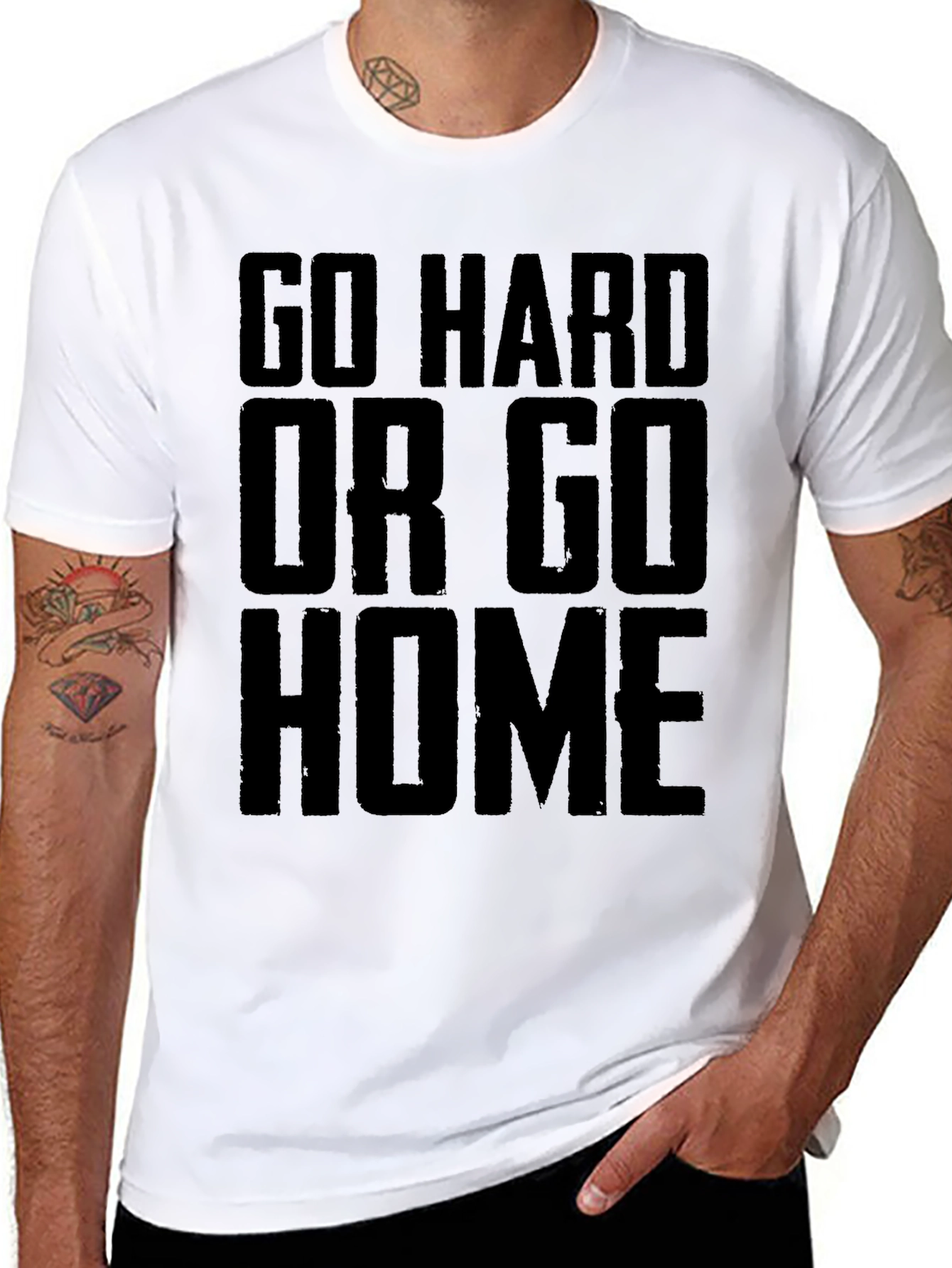 Go Hard Or Go Home Black Graphic T-Shirt