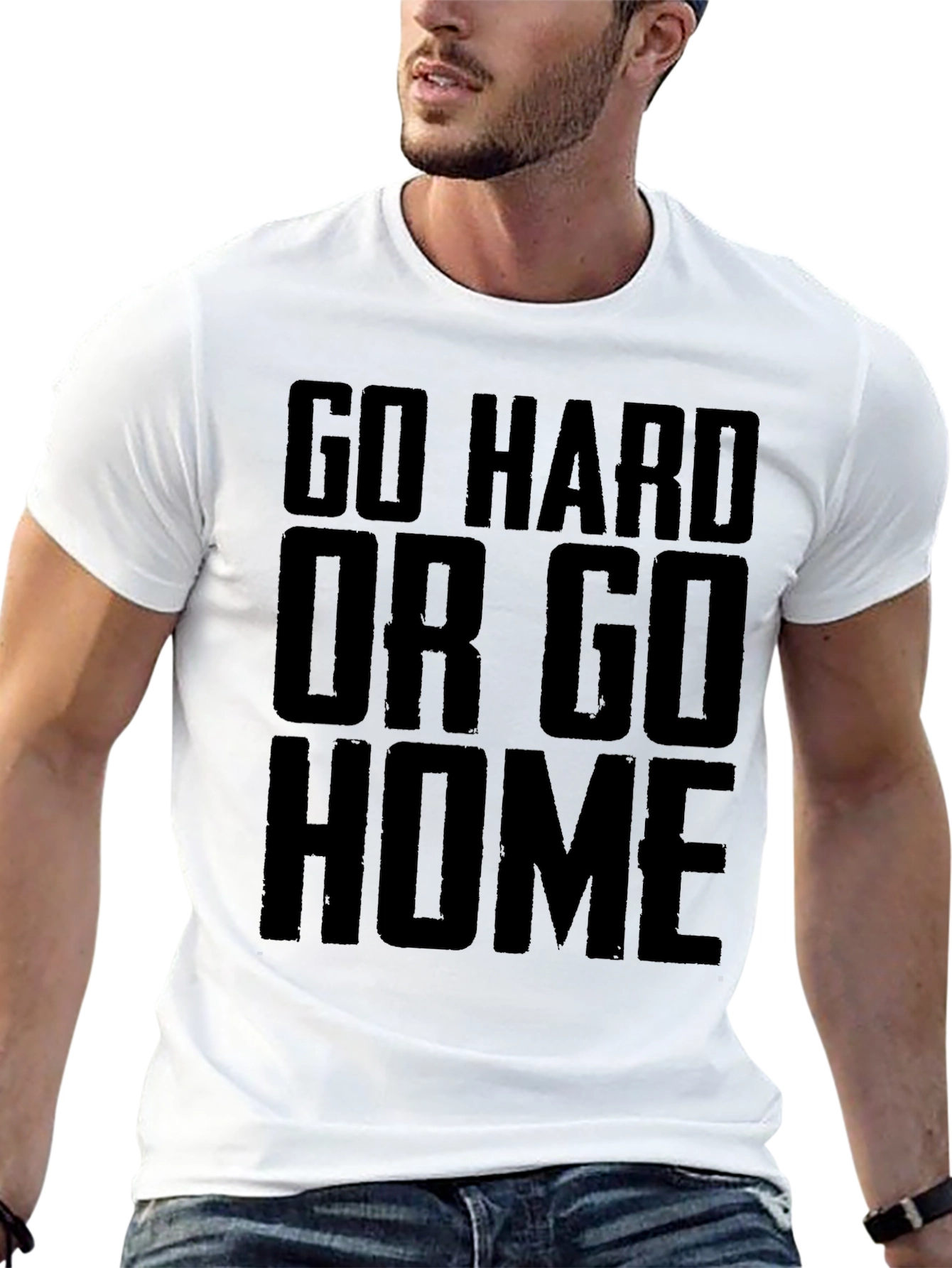 Go Hard Or Go Home Black Graphic T-Shirt