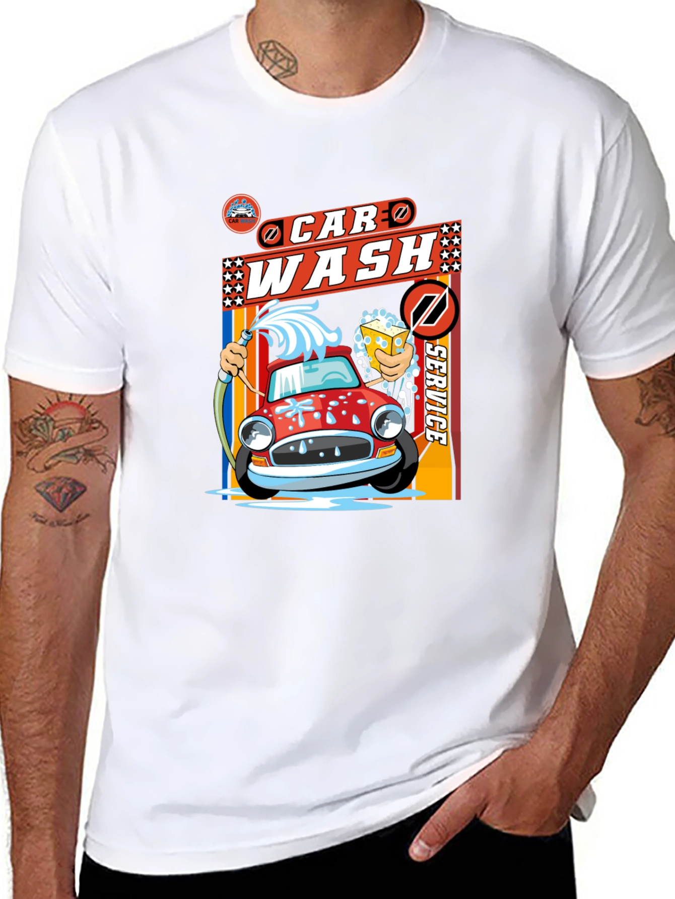 Car Wash Service Graphic Tee - Soft Cotton Blend