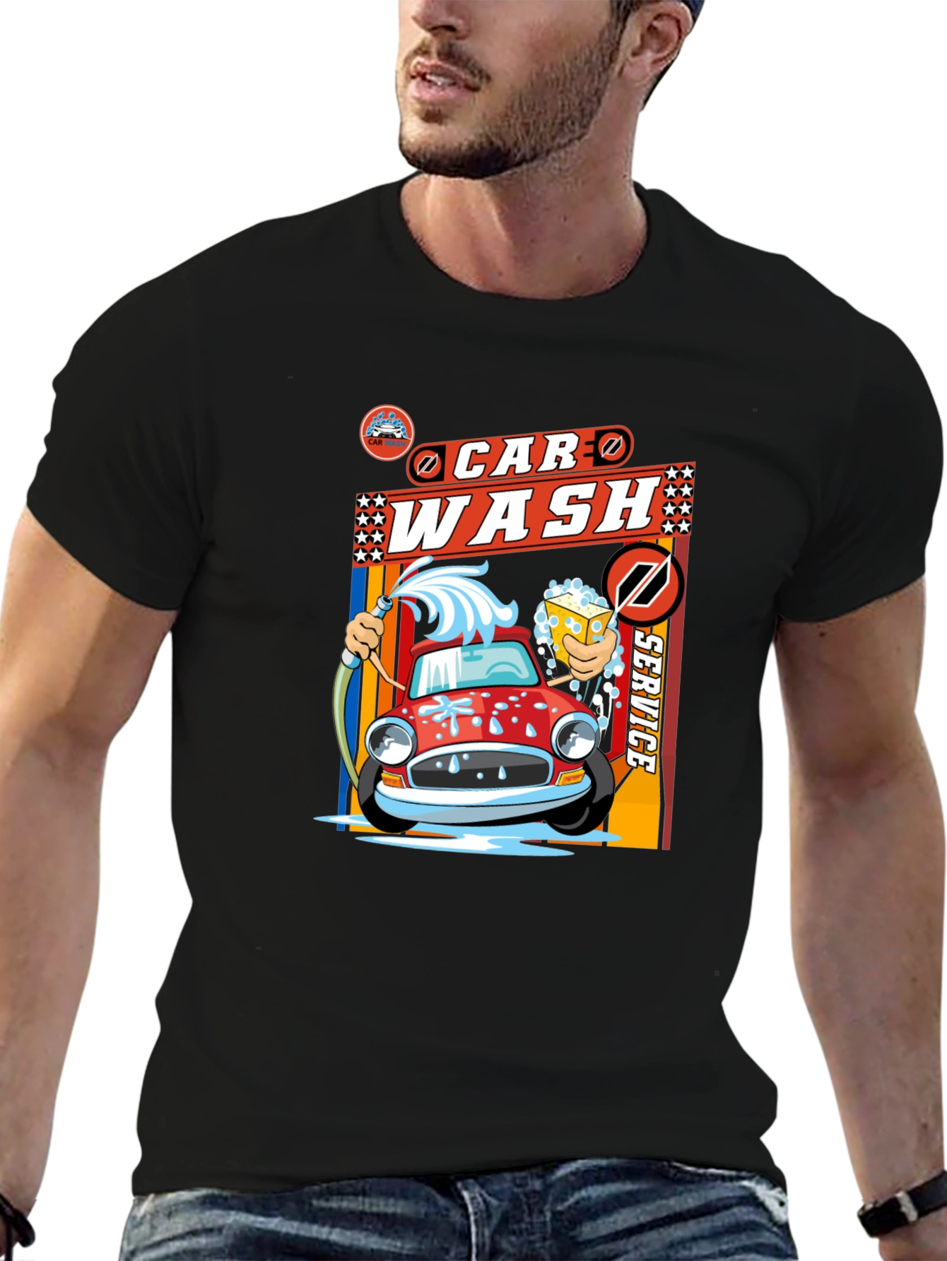 Car Wash Service Graphic Tee - Soft Cotton Blend
