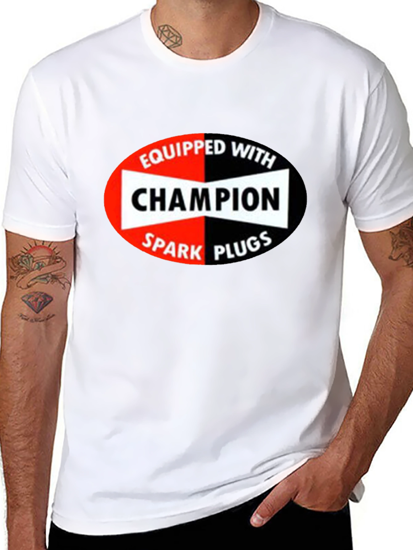 Champion Spark Plugs Graphic Tee - Retro Black T-Shirt