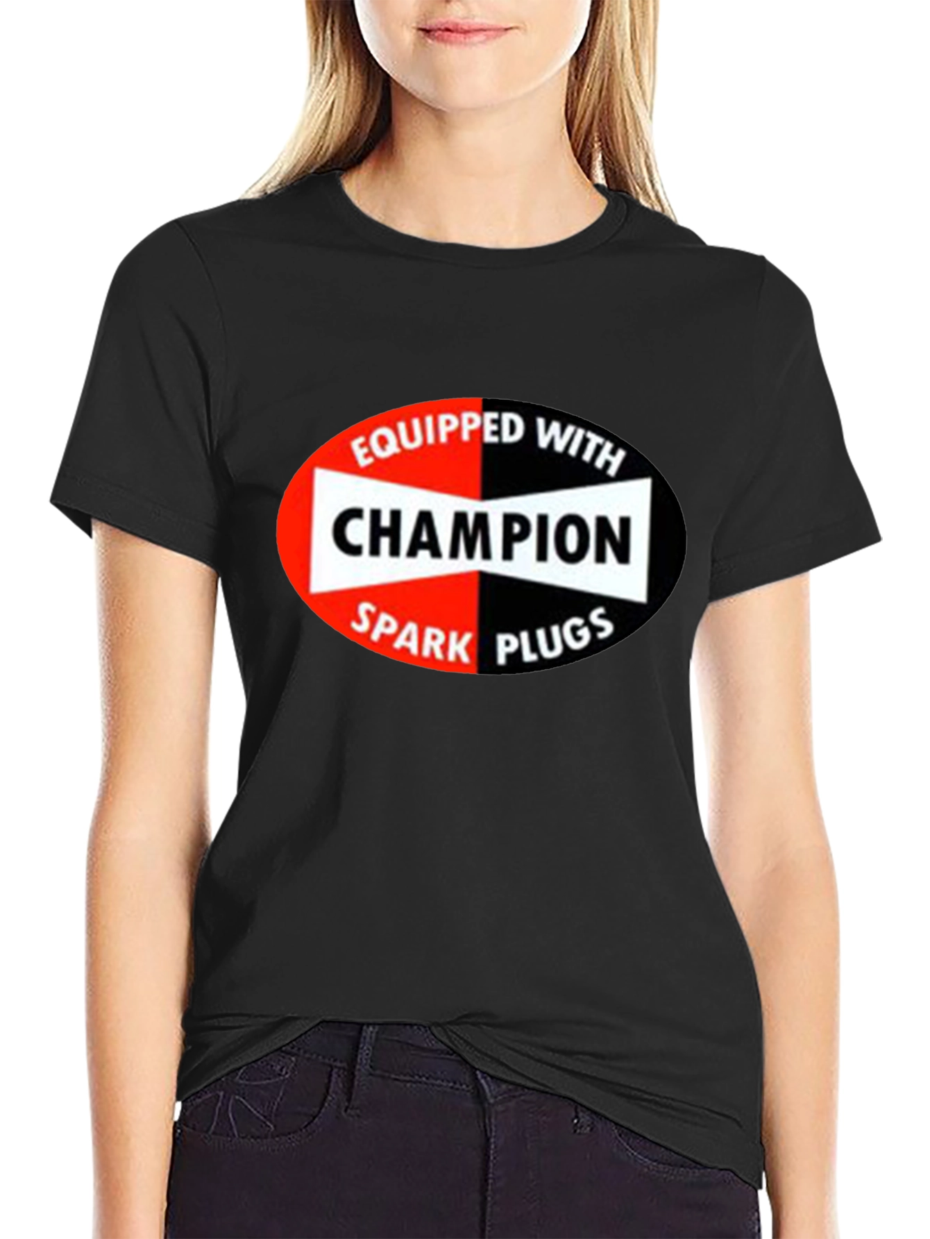 Champion Spark Plugs Graphic Tee - Retro Black T-Shirt