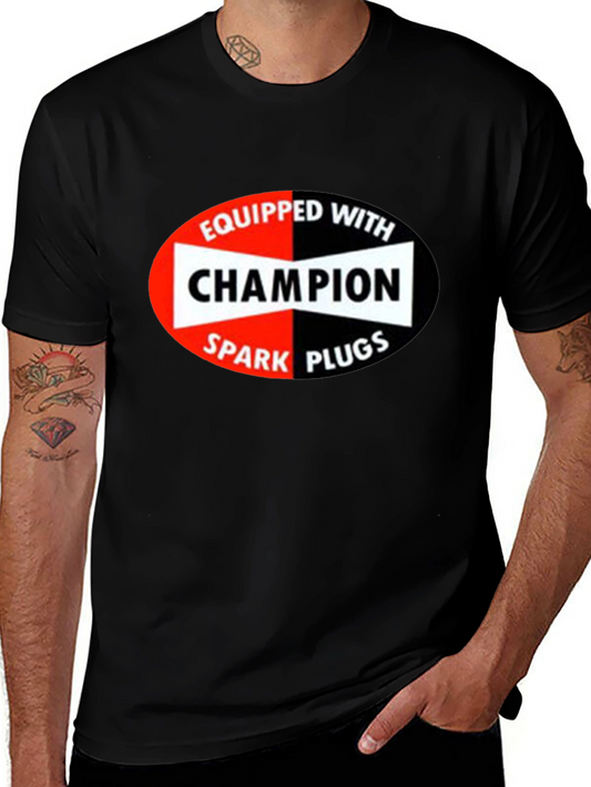 Champion Spark Plugs Graphic Tee - Retro Black T-Shirt