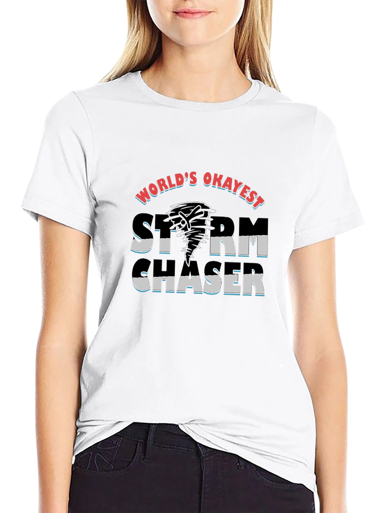 Worlds Okayest Storm Chaser Black T-Shirt