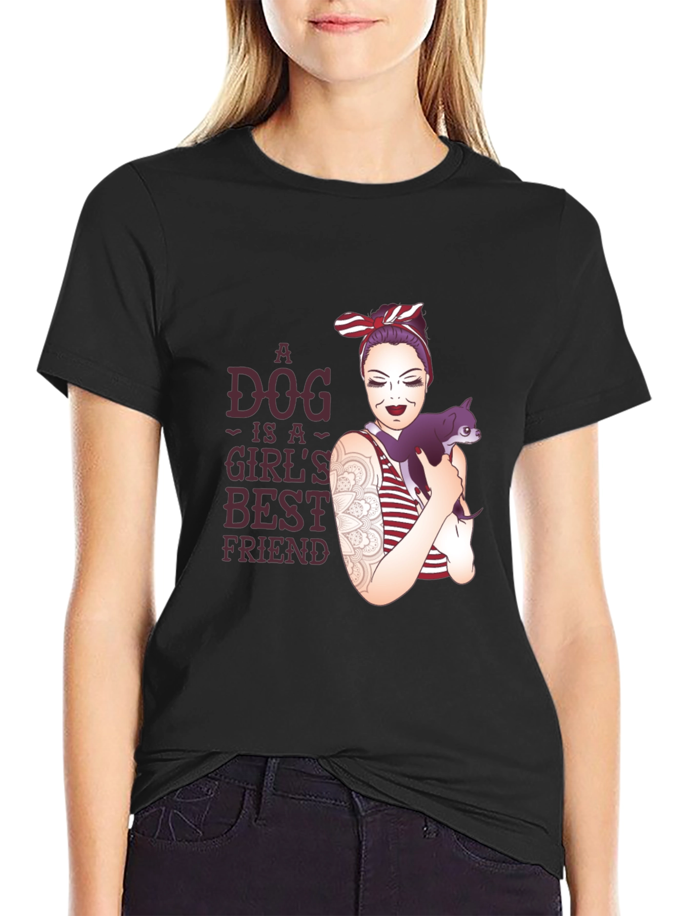 Dog is Girls Best Friend Graphic T-Shirt