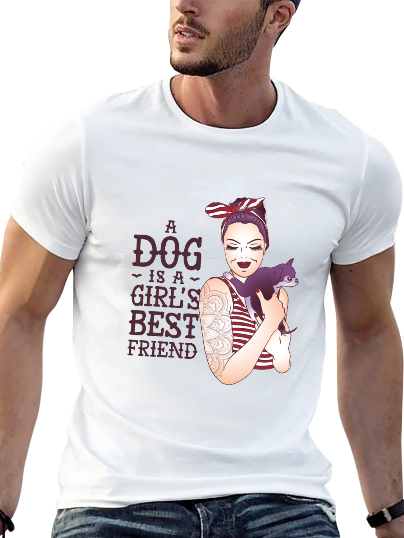 Dog is Girls Best Friend Graphic T-Shirt