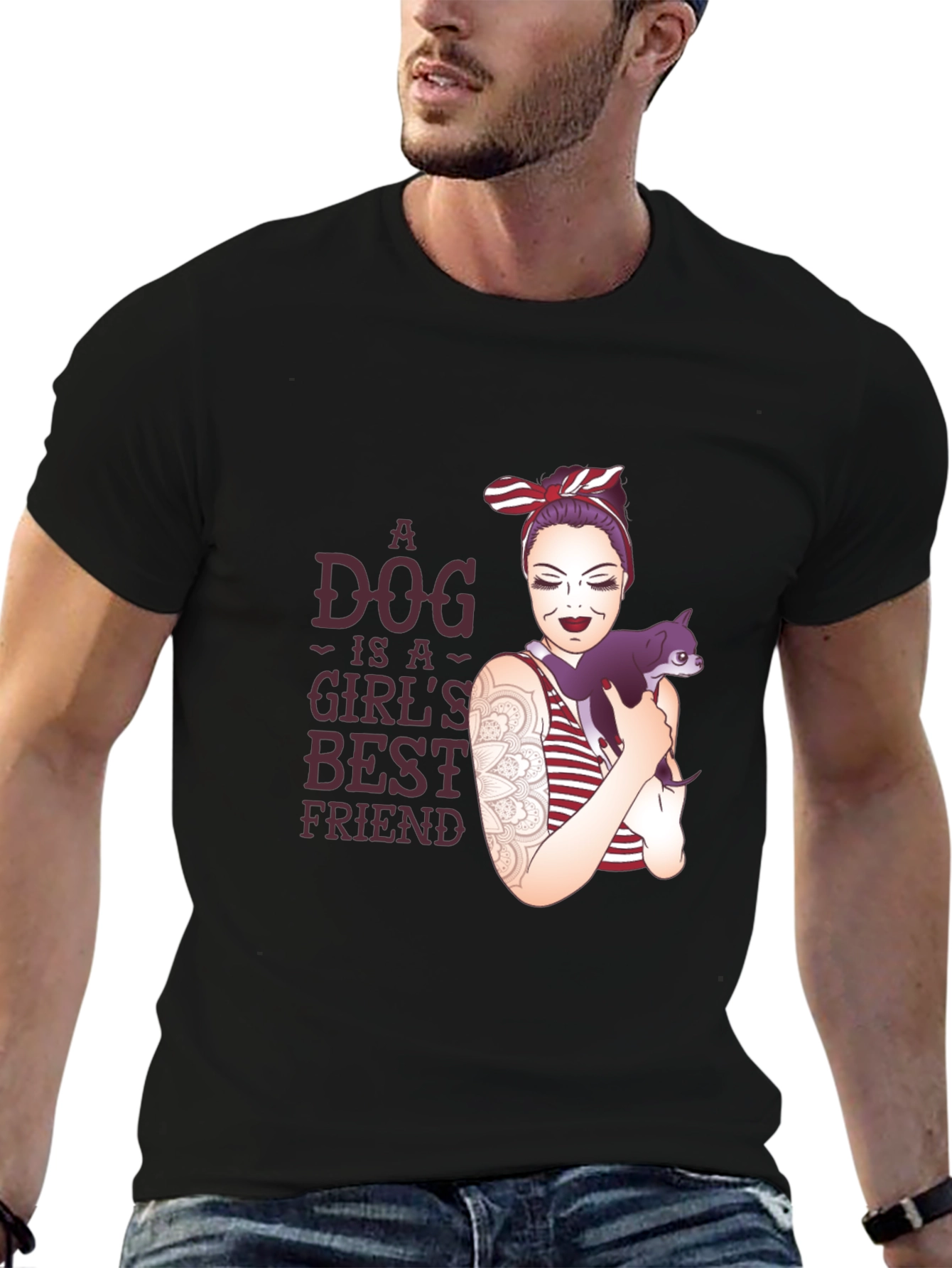 Dog is Girls Best Friend Graphic T-Shirt