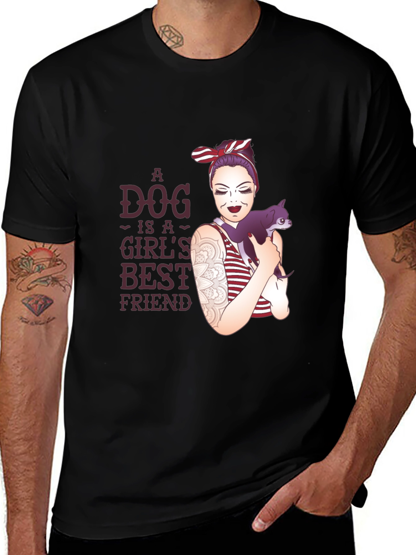 Dog is Girls Best Friend Graphic T-Shirt