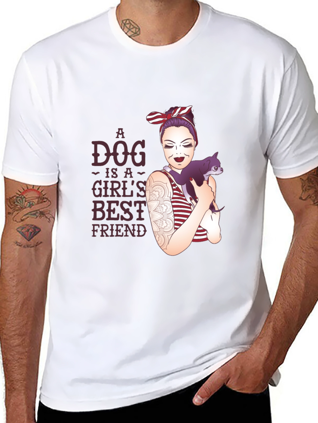 Dog is Girls Best Friend Graphic T-Shirt