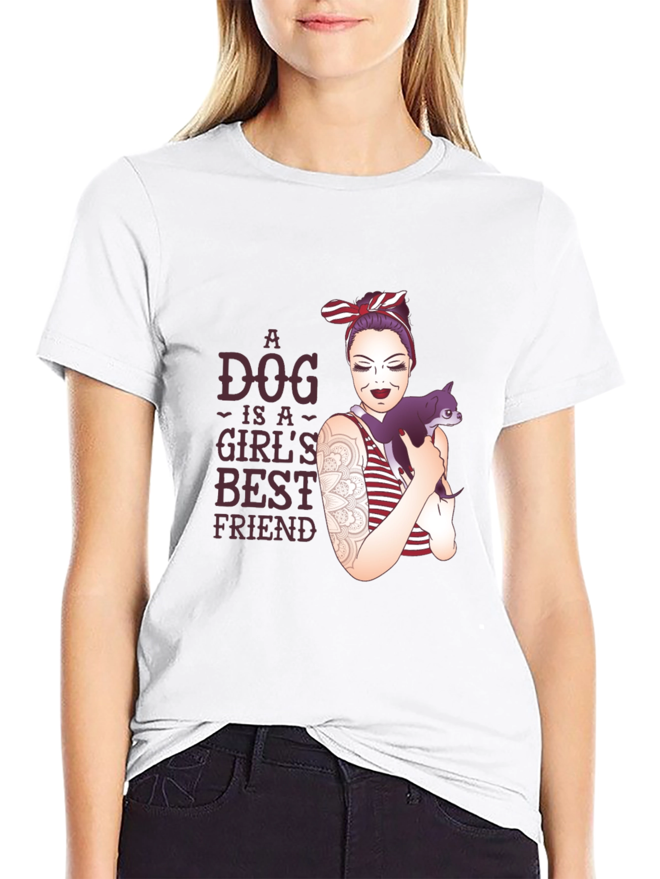 Dog is Girls Best Friend Graphic T-Shirt