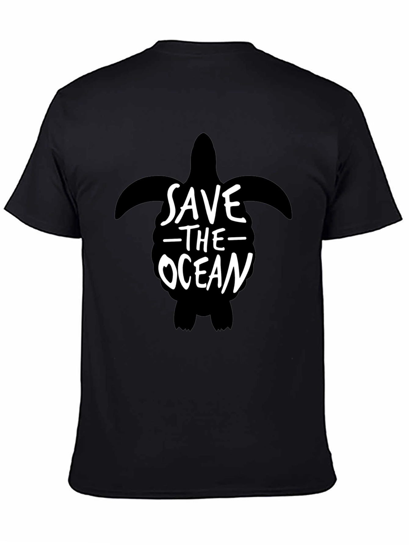 Save The Ocean Turtle Graphic Tee - Black