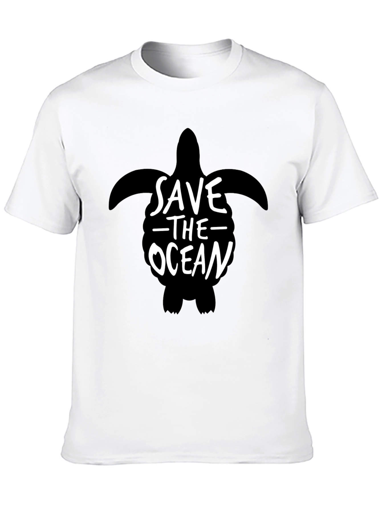 Save The Ocean Turtle Graphic Tee - Black
