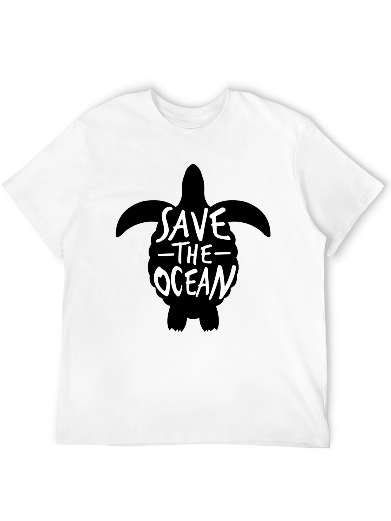 Save The Ocean Turtle Graphic Tee - Black