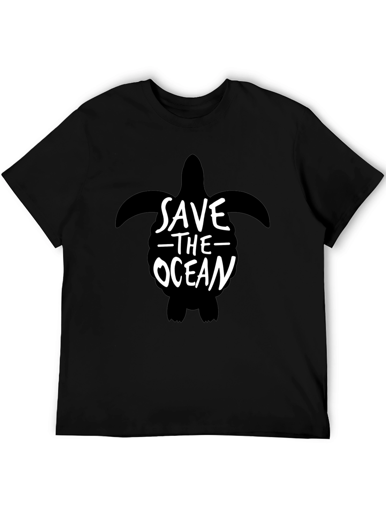 Save The Ocean Turtle Graphic Tee - Black