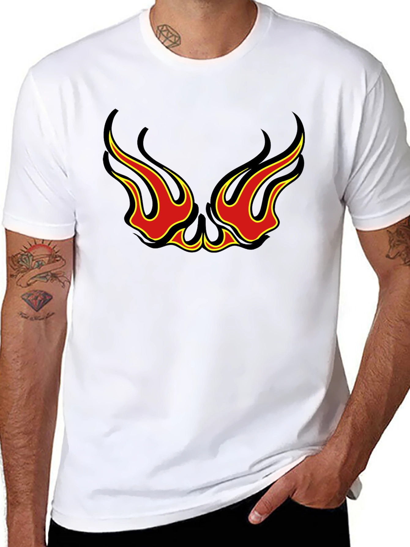 Flame Eye Design Black T-Shirt