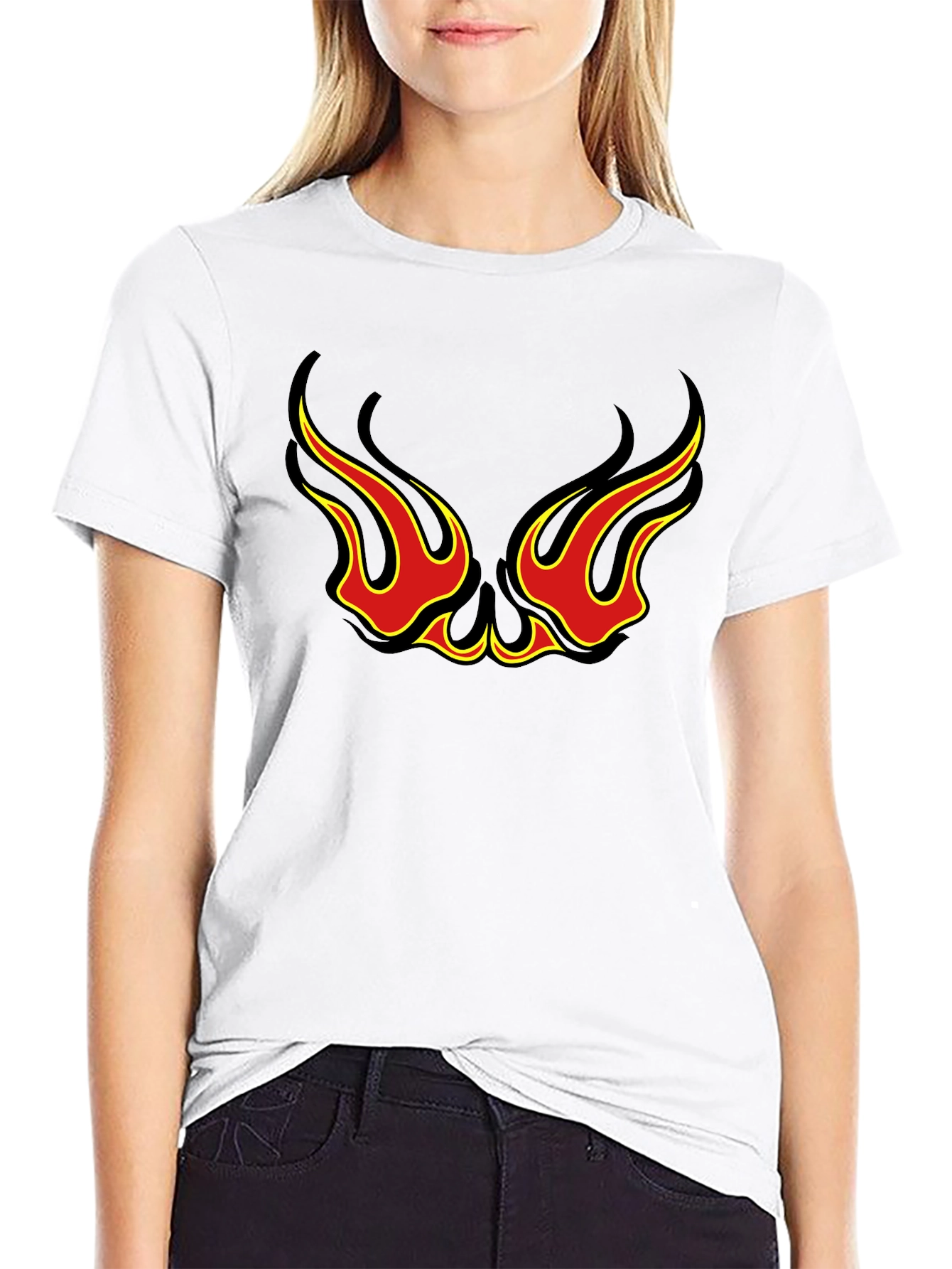 Flame Eye Design Black T-Shirt