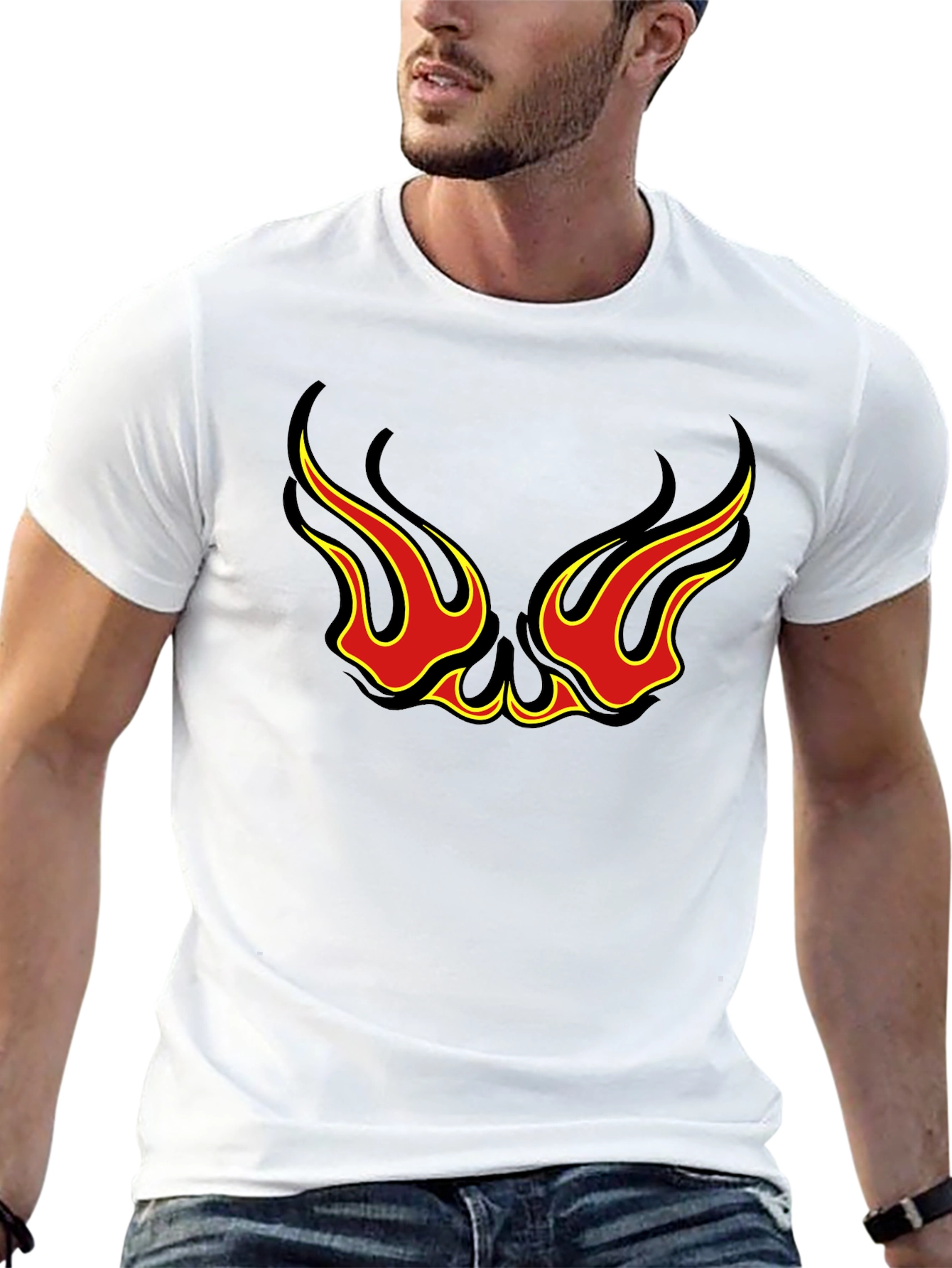Flame Eye Design Black T-Shirt