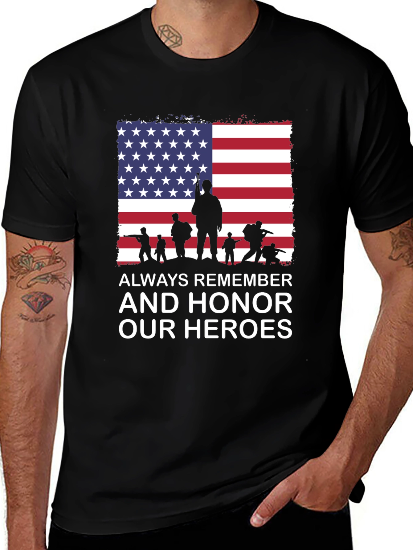 Always Remember Our Heroes Patriotic T-Shirt
