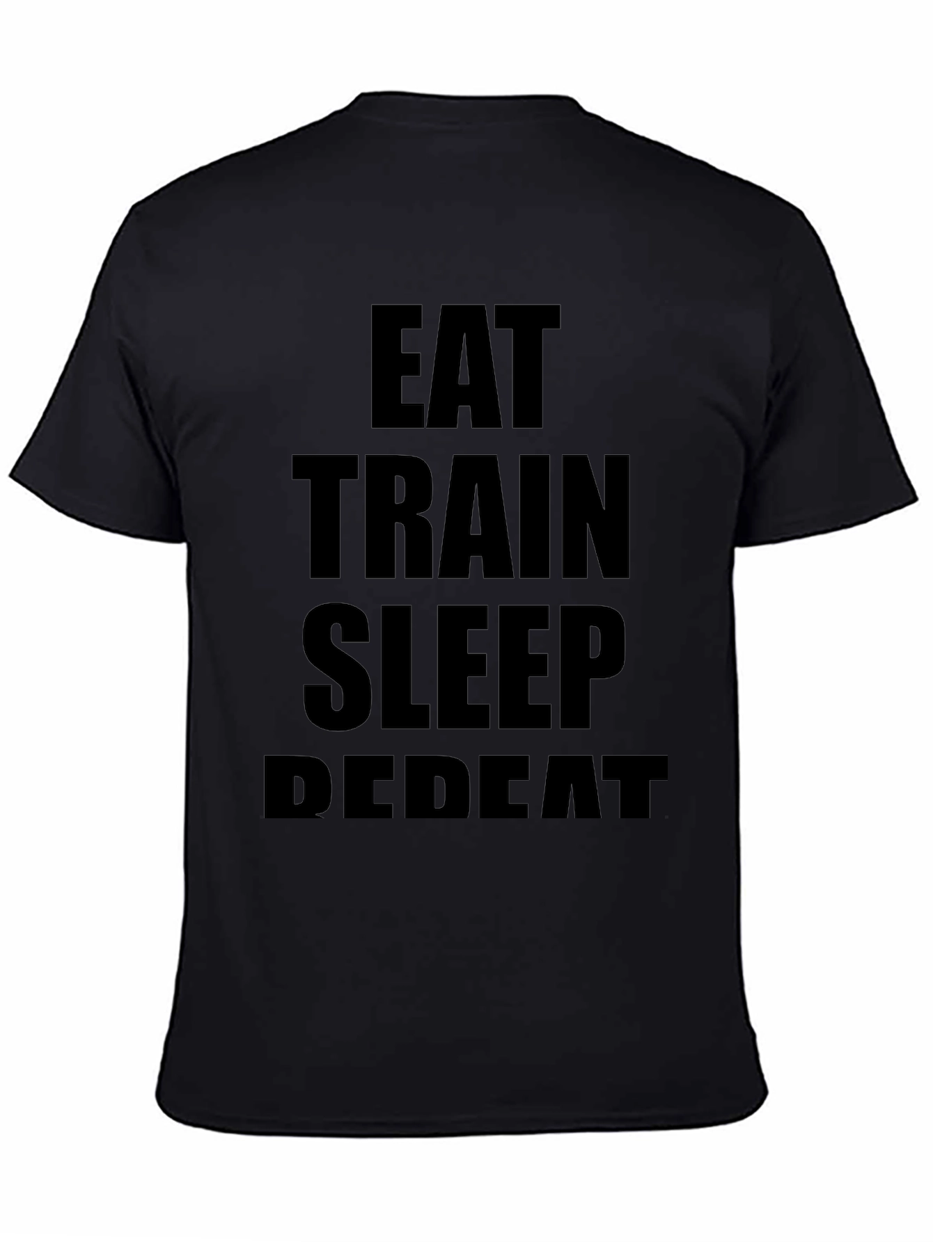Eat Train Sleep Repeat Black Graphic Tee