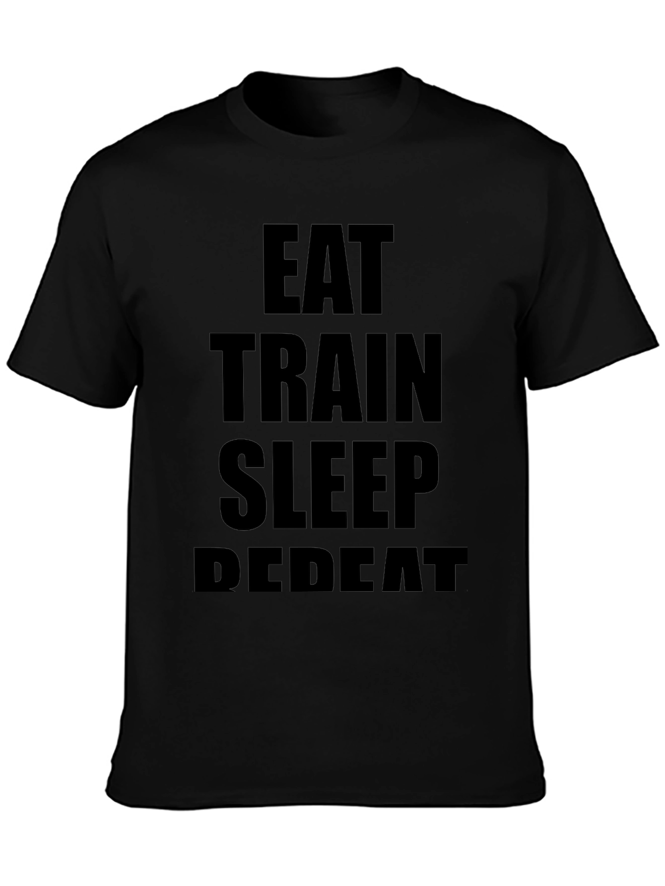 Eat Train Sleep Repeat Black Graphic Tee