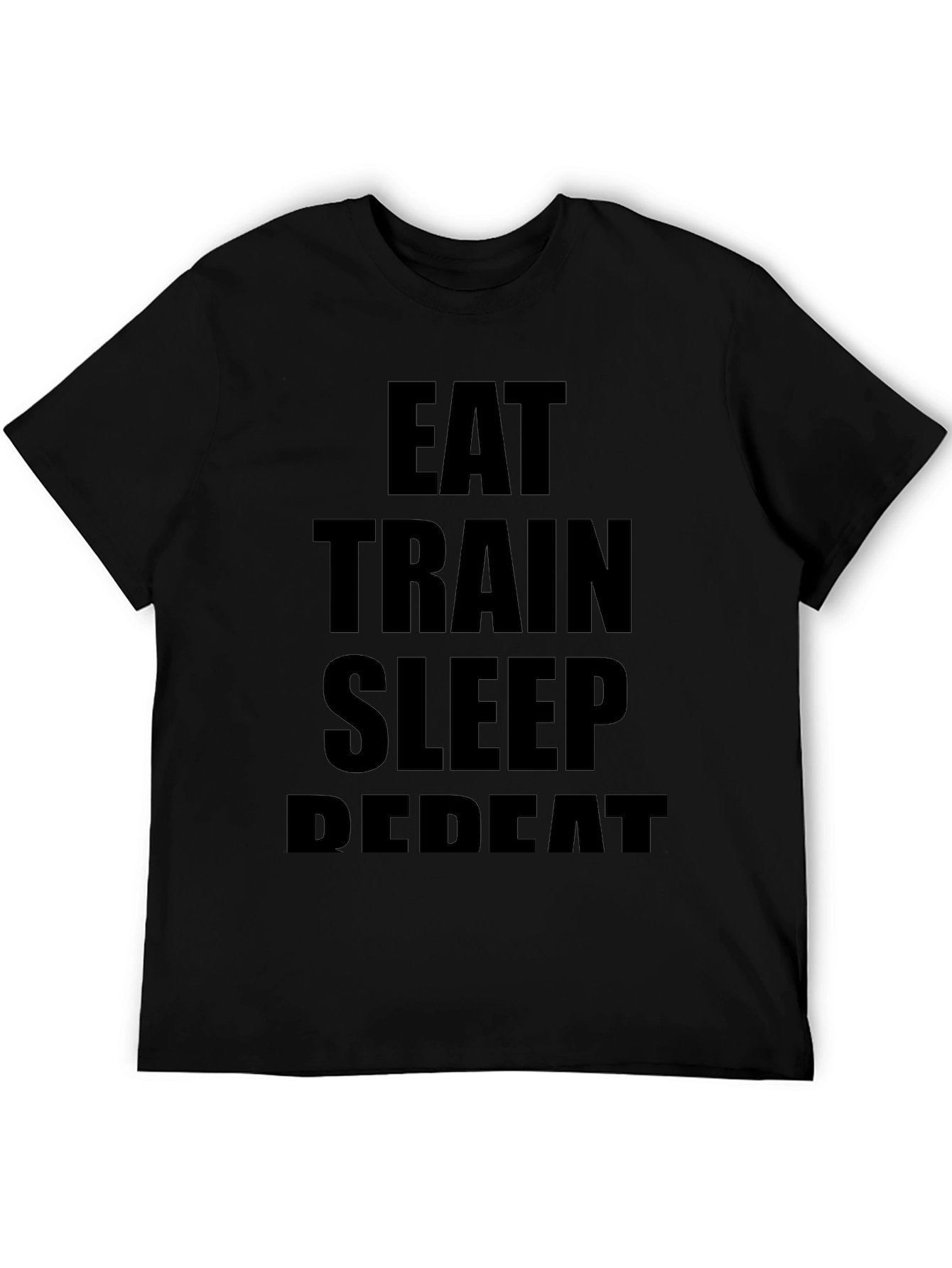 Eat Train Sleep Repeat Black Graphic Tee