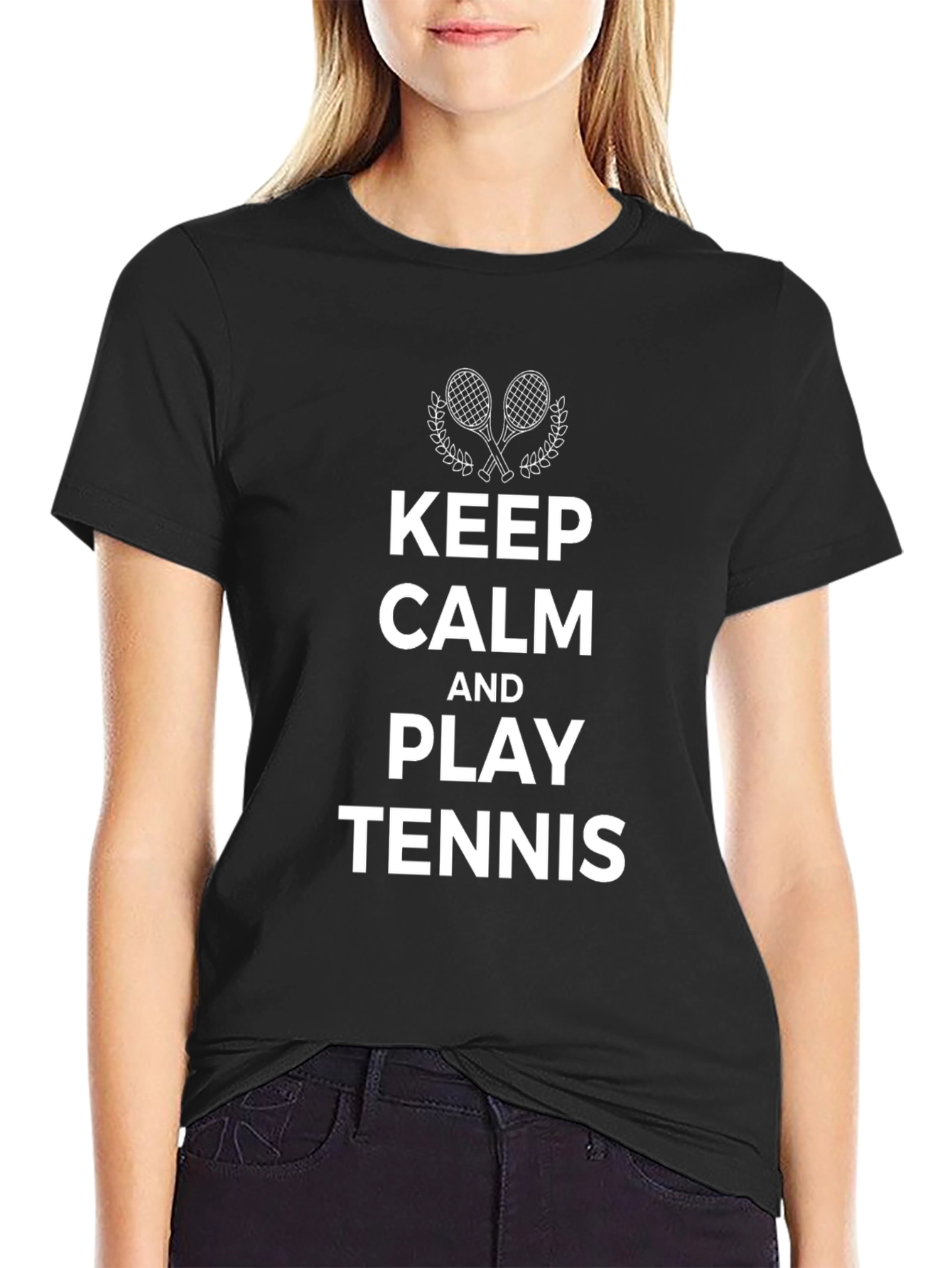 Keep Calm and Play Tennis Graphic T-Shirt
