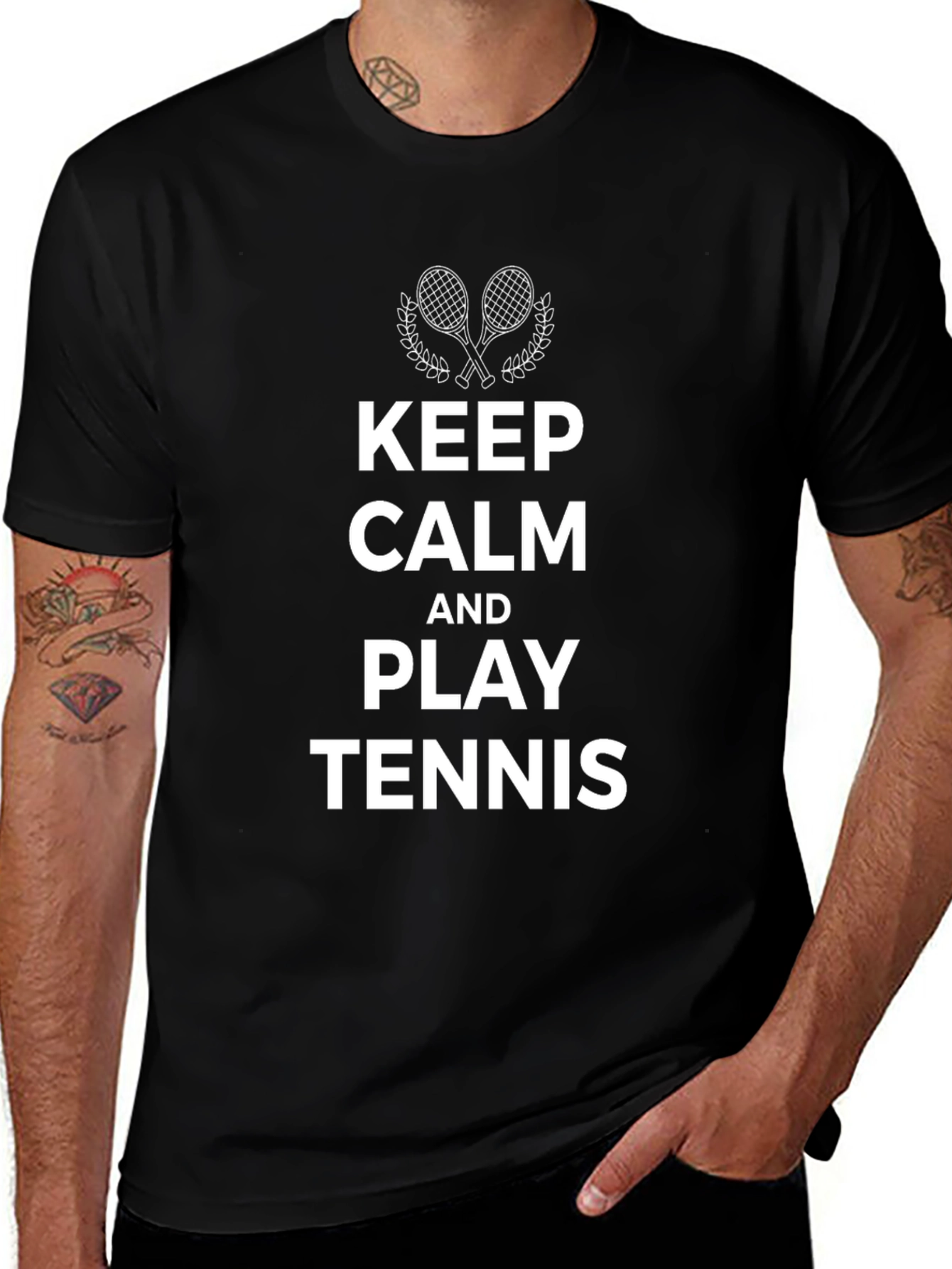 Keep Calm and Play Tennis Graphic T-Shirt