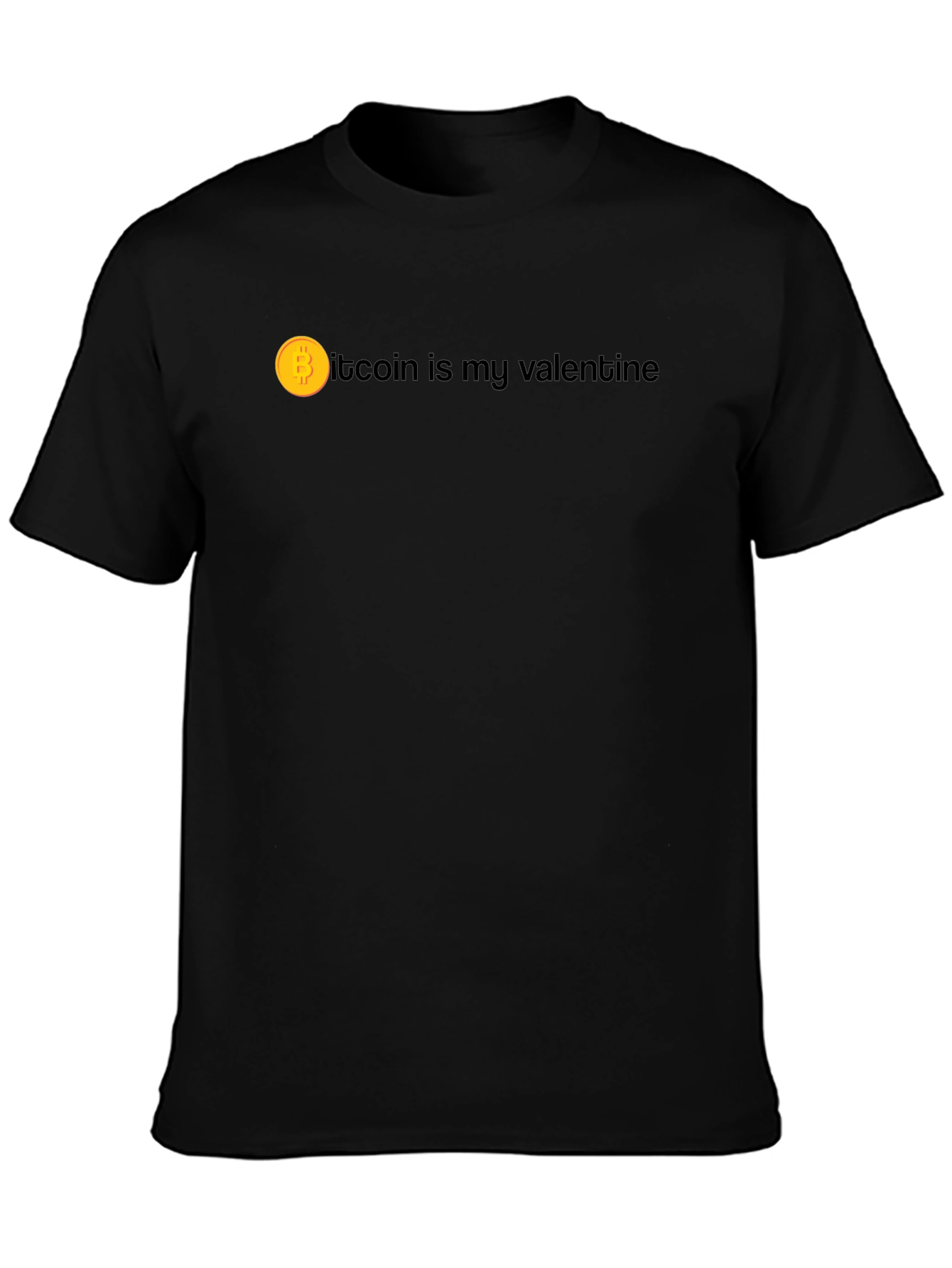 Bitcoin Valentine Black T-Shirt - Crypto Lover Gift