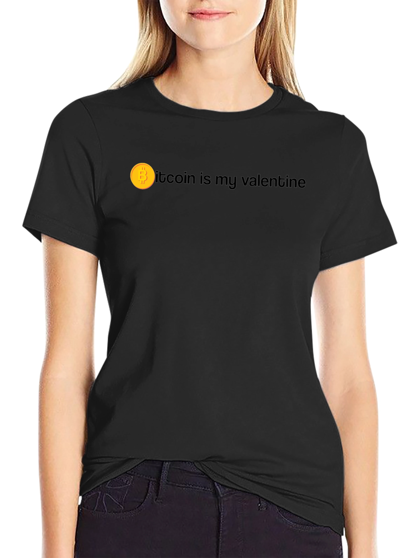 Bitcoin Valentine Black T-Shirt - Crypto Lover Gift