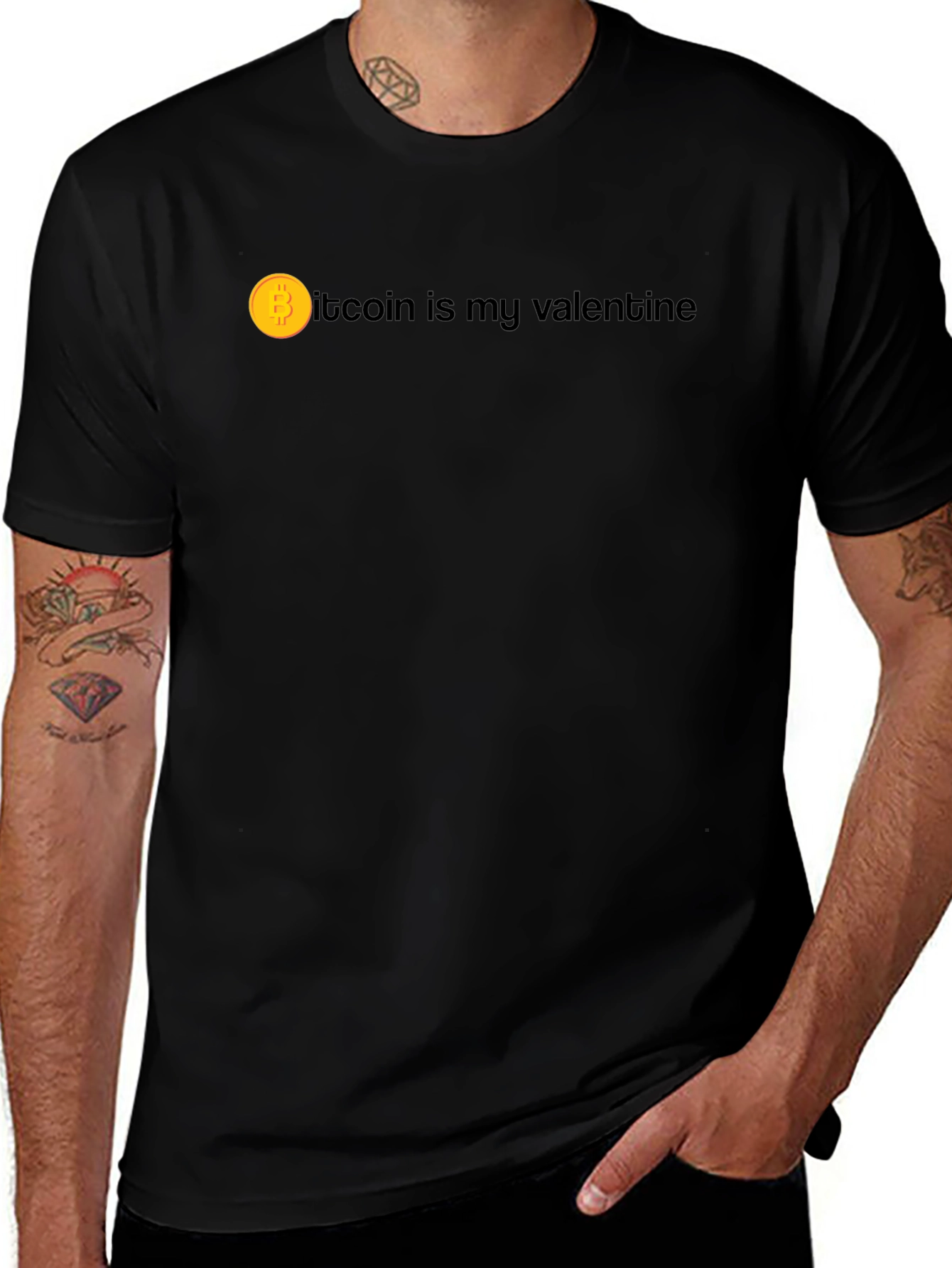 Bitcoin Valentine Black T-Shirt - Crypto Lover Gift