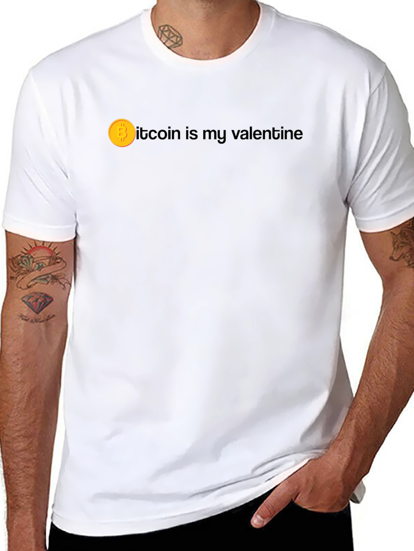 Bitcoin Valentine Black T-Shirt - Crypto Lover Gift