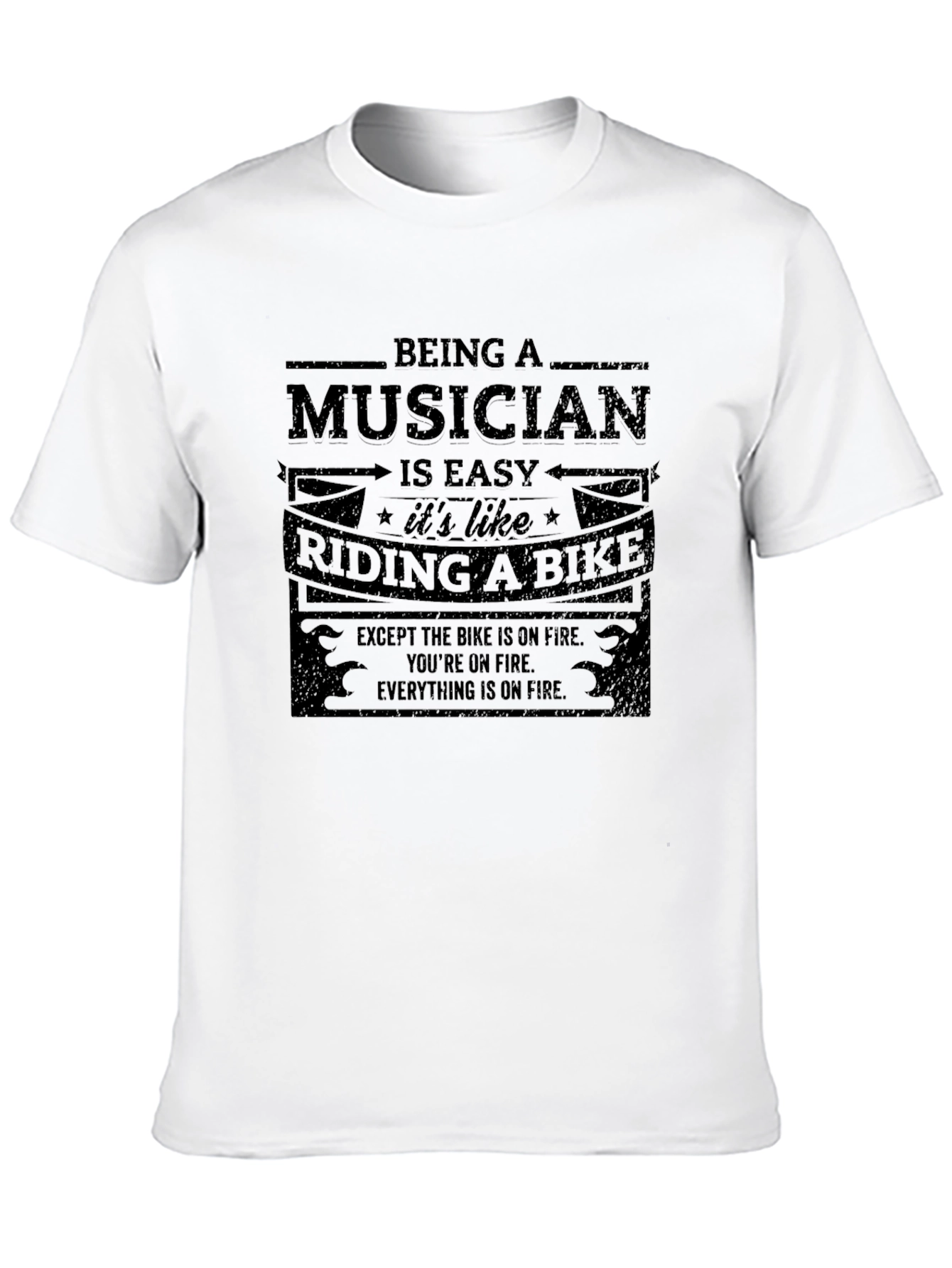 Musician Life T-Shirt: Bike On Fire Edition