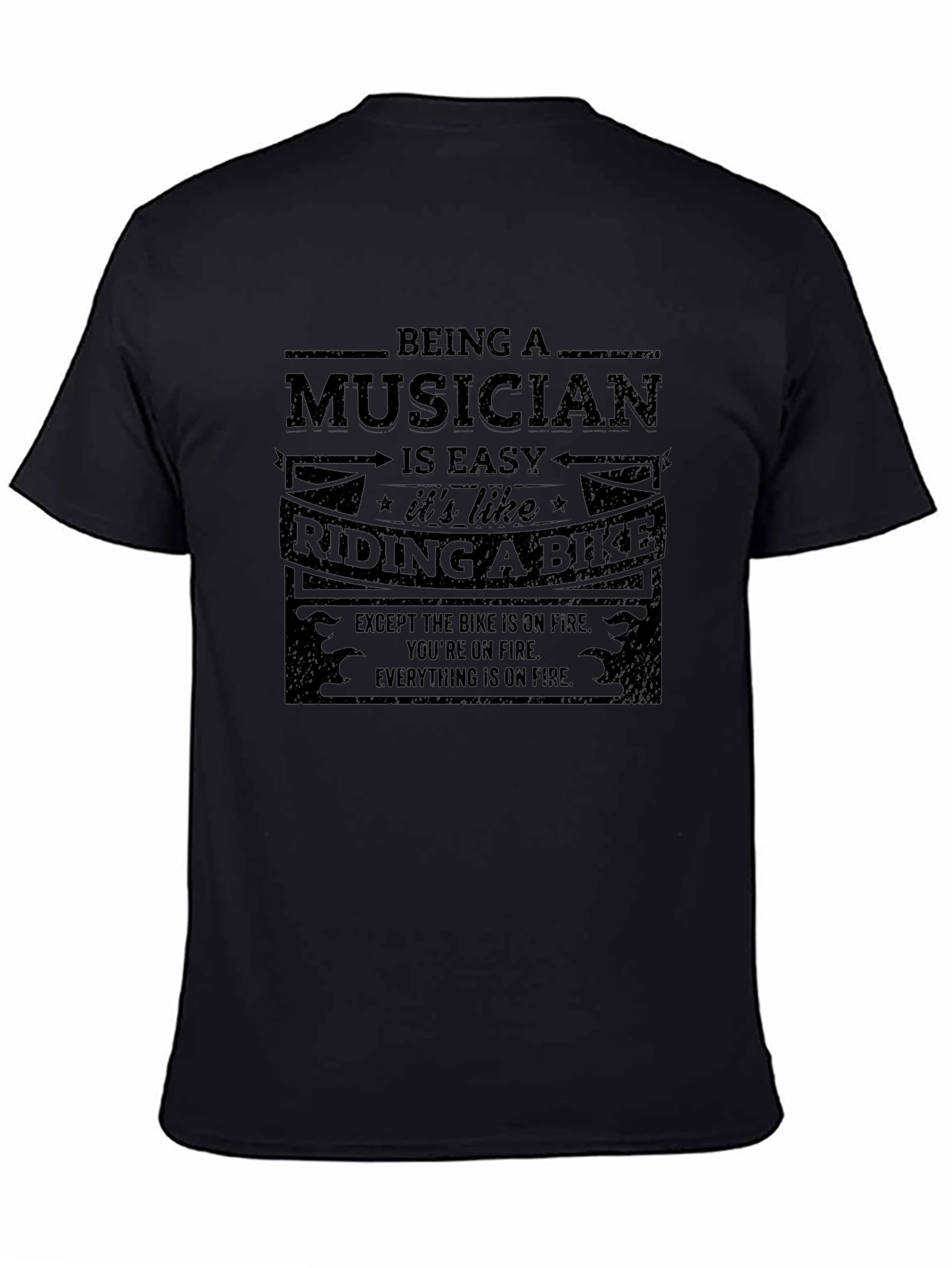 Musician Life T-Shirt: Bike On Fire Edition