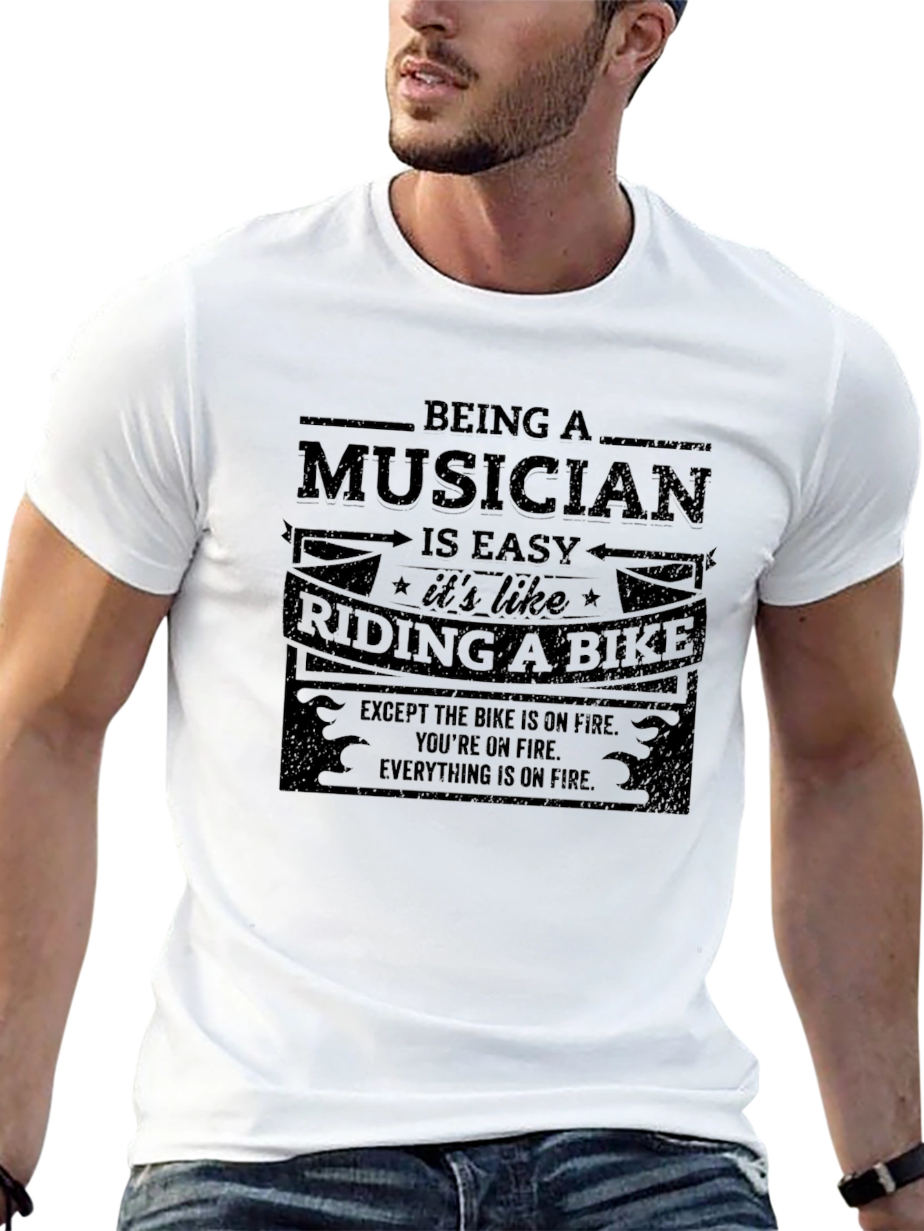 Musician Life T-Shirt: Bike On Fire Edition