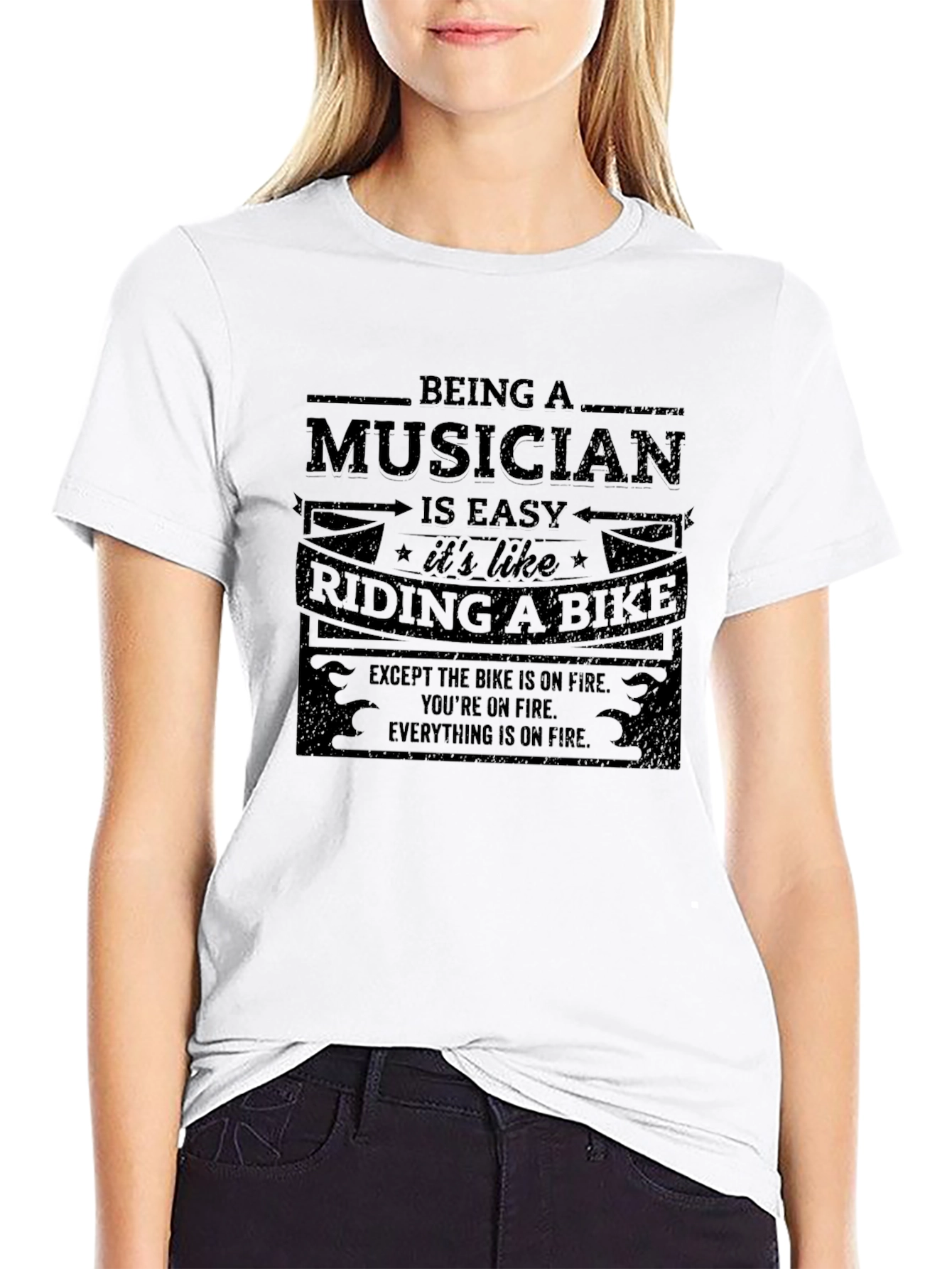 Musician Life T-Shirt: Bike On Fire Edition