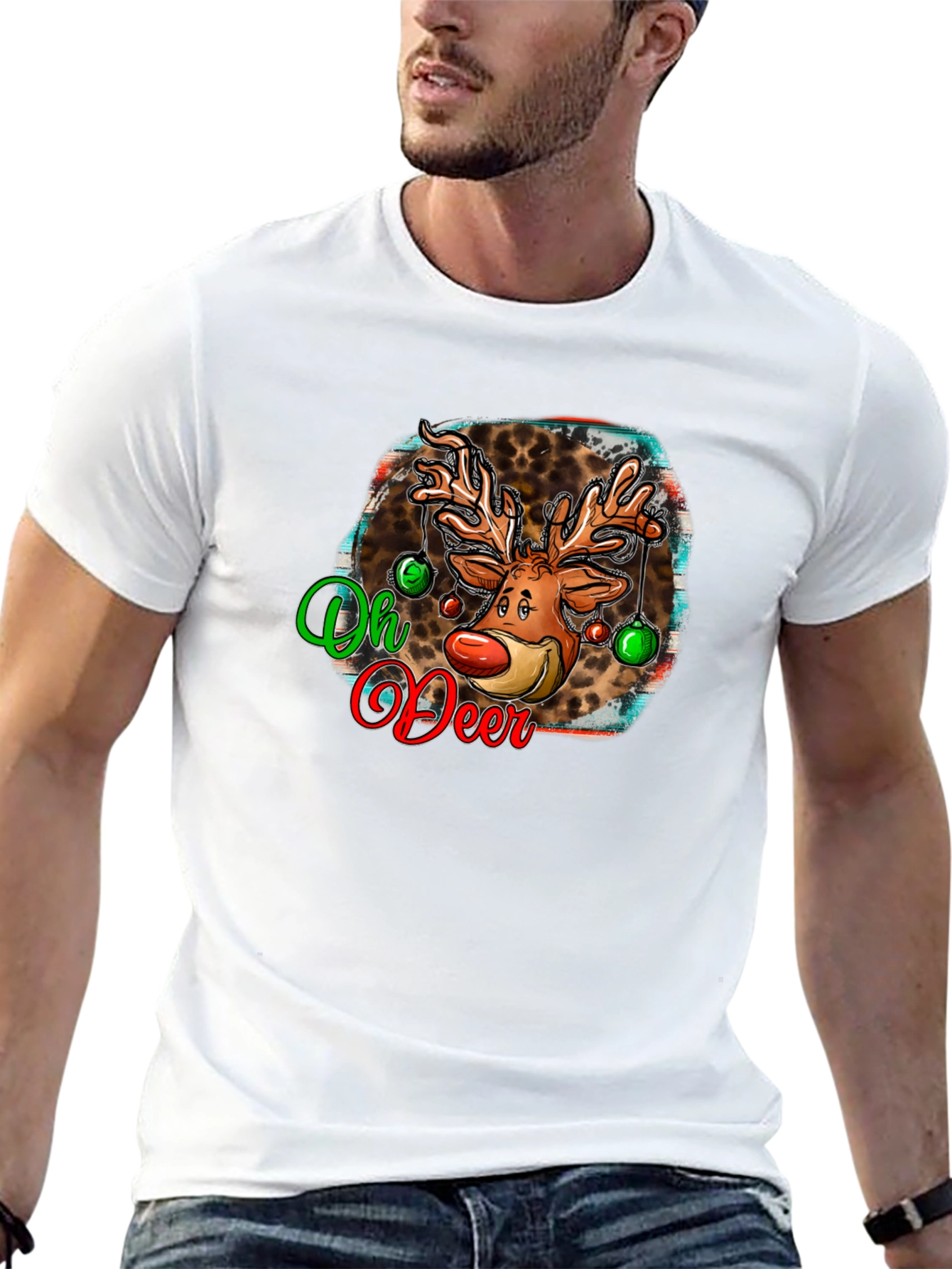 Oh Deer Christmas Graphic T-Shirt