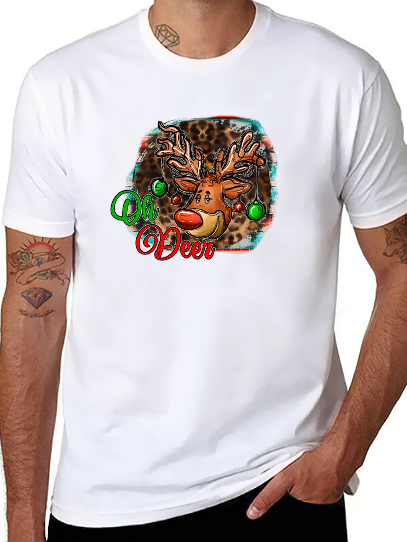 Oh Deer Christmas Graphic T-Shirt