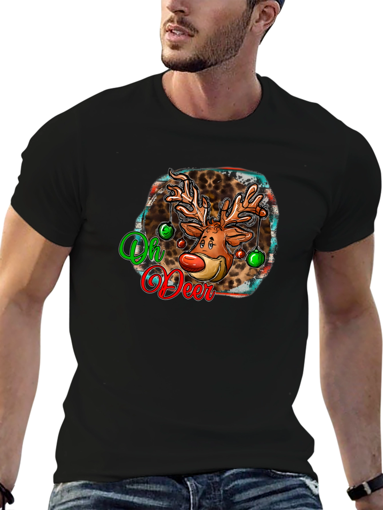 Oh Deer Christmas Graphic T-Shirt