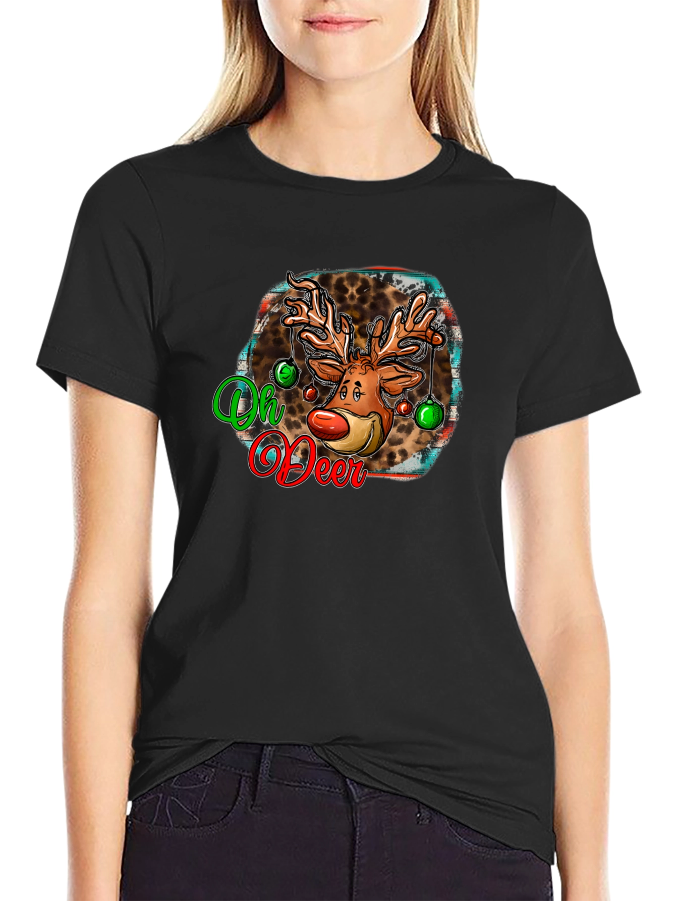Oh Deer Christmas Graphic T-Shirt