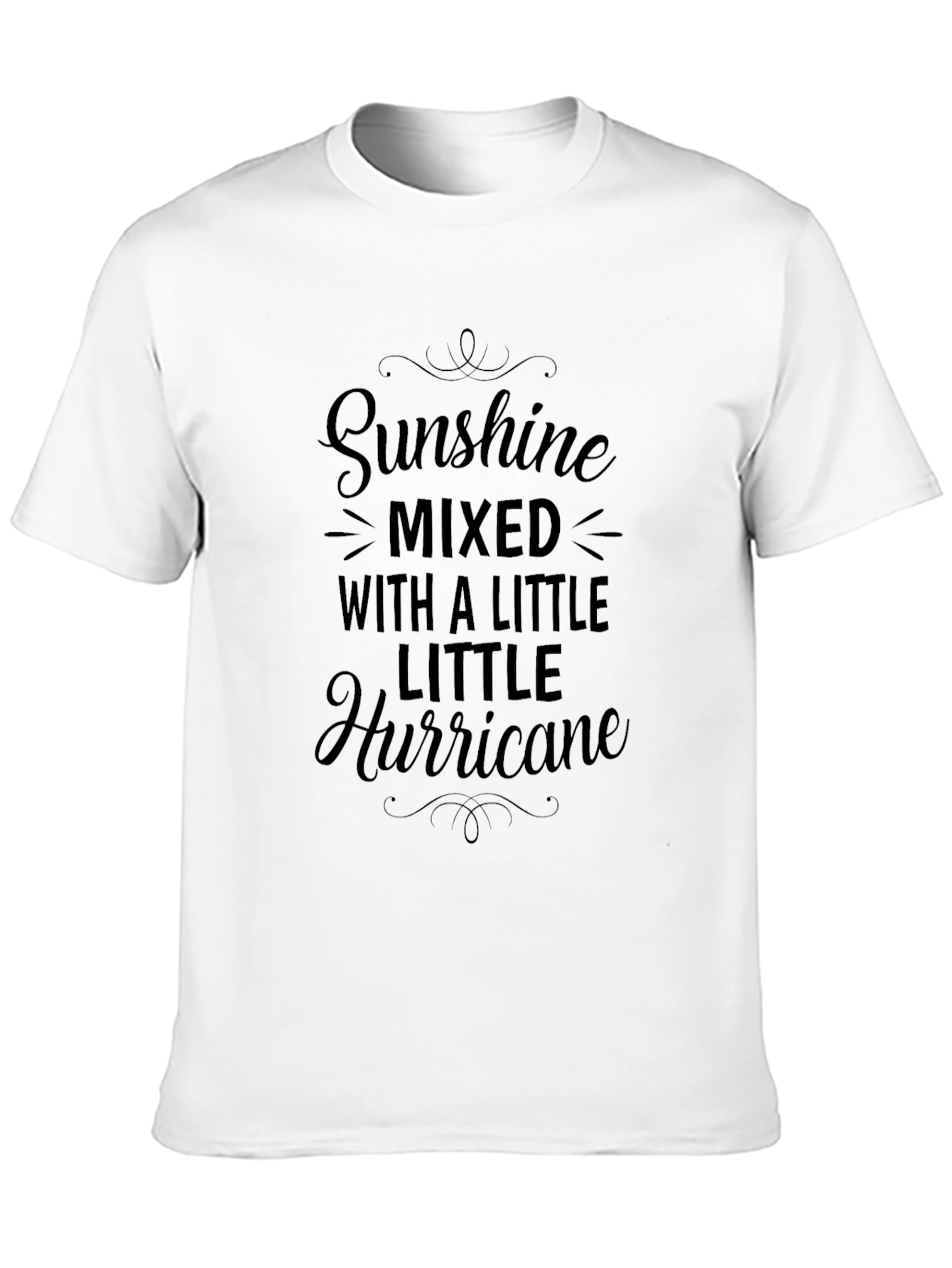 Sunshine Hurricane Graphic Tee - Black Cotton T-Shirt