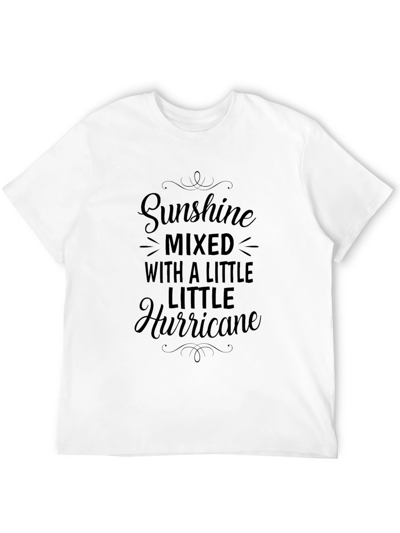 Sunshine Hurricane Graphic Tee - Black Cotton T-Shirt