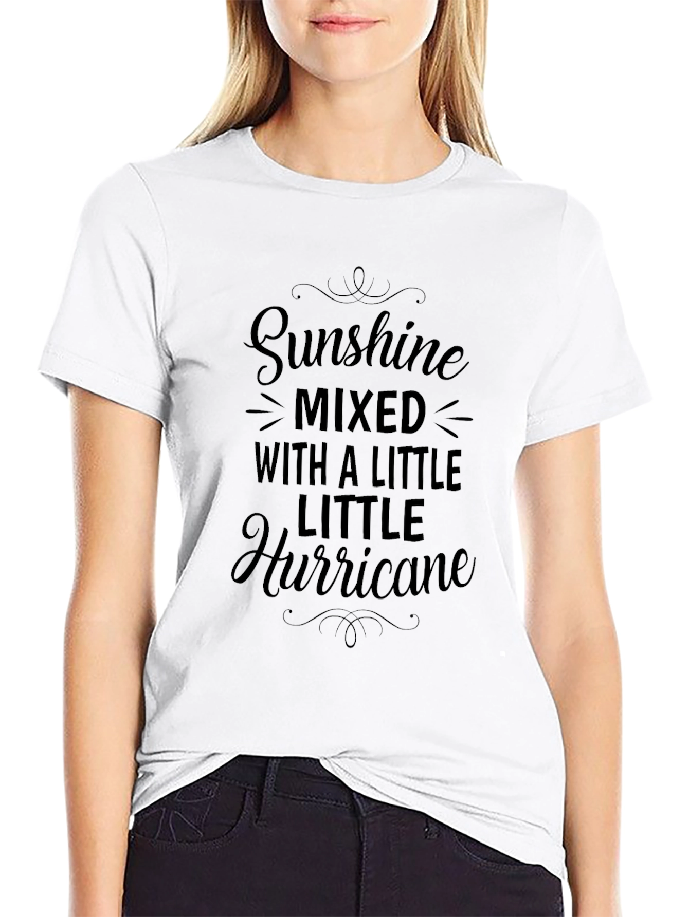 Sunshine Hurricane Graphic Tee - Black Cotton T-Shirt