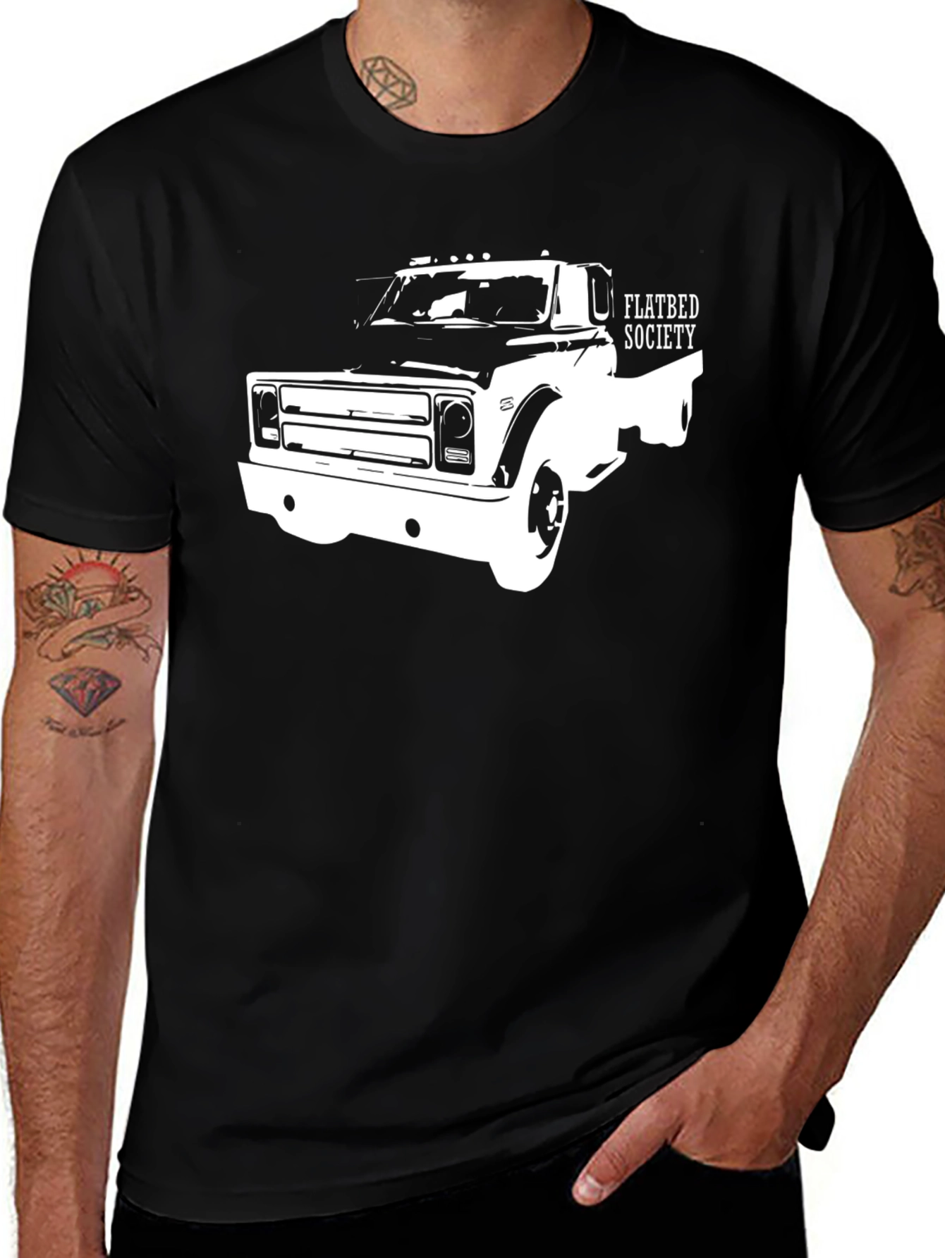 Flatbed Society Truck Graphic Tee - Black