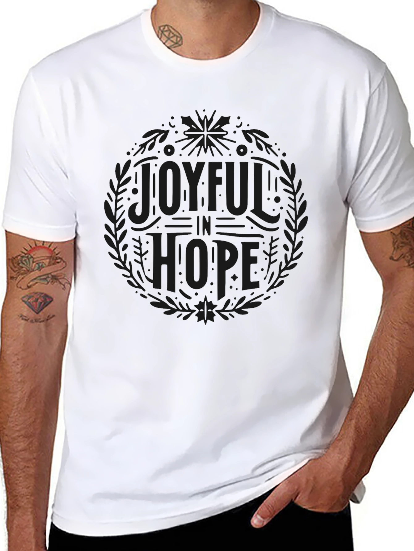 Joyful Hope Graphic Print Black T-Shirt