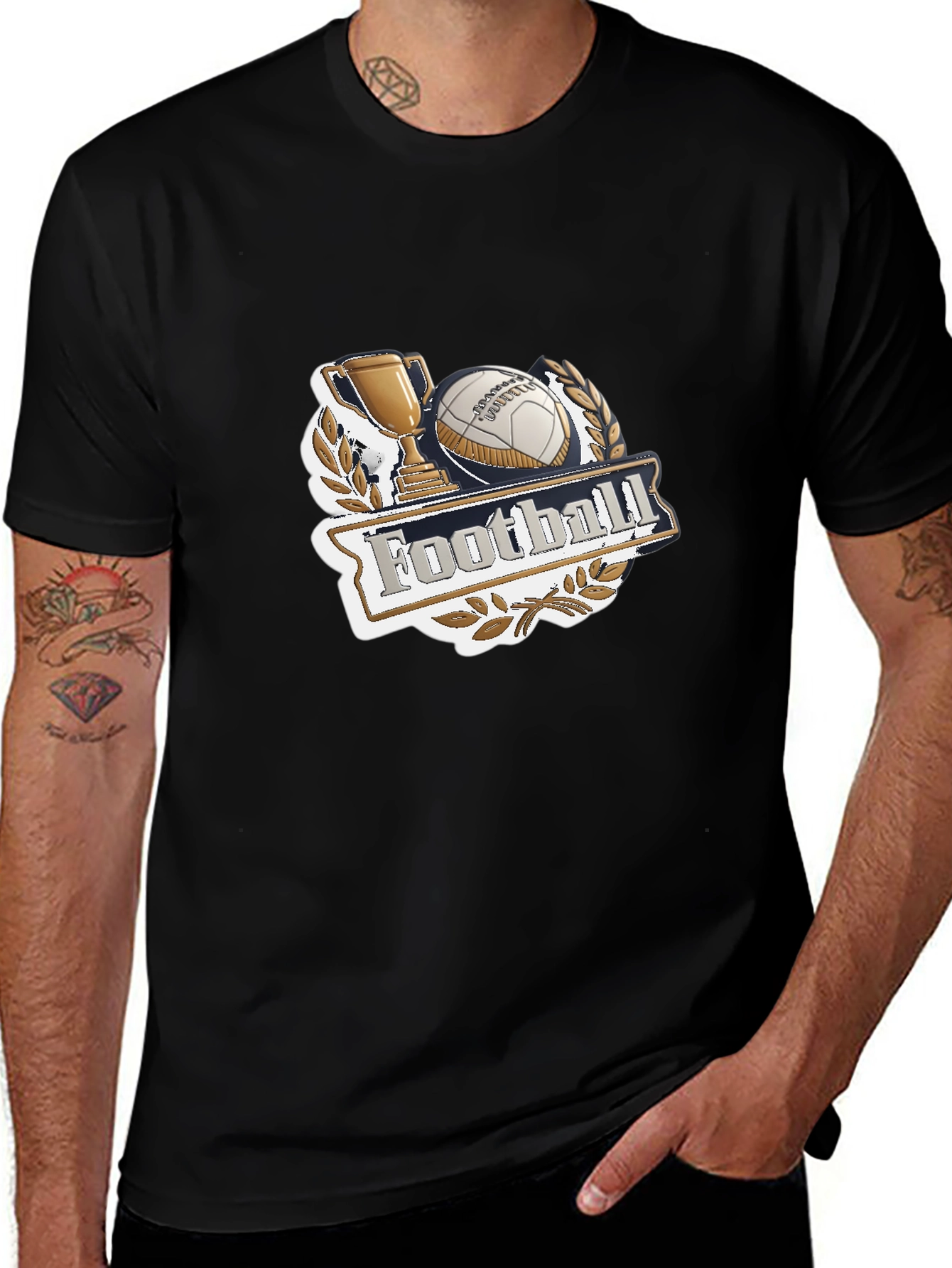 Football Champion Black T-Shirt