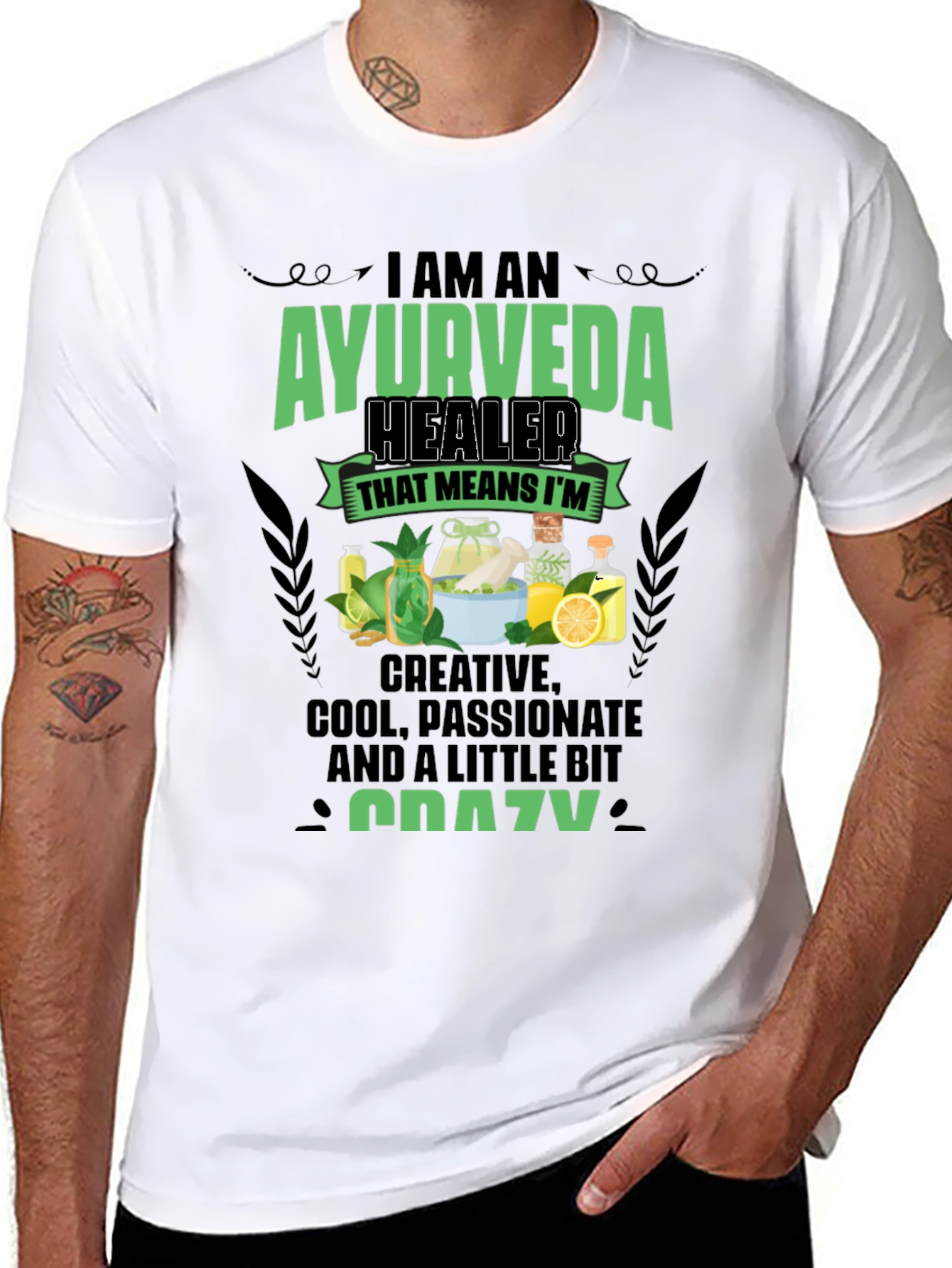 Ayurveda Healer Graphic Tee - Creative Cool Crazy