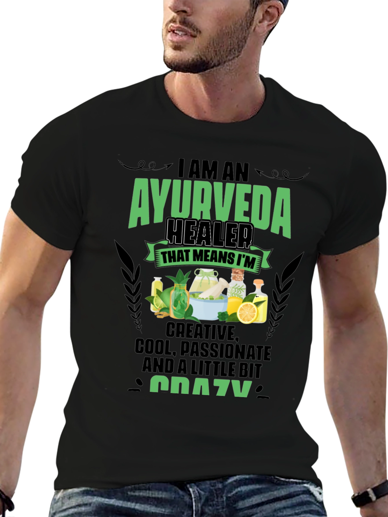 Ayurveda Healer Graphic Tee - Creative Cool Crazy